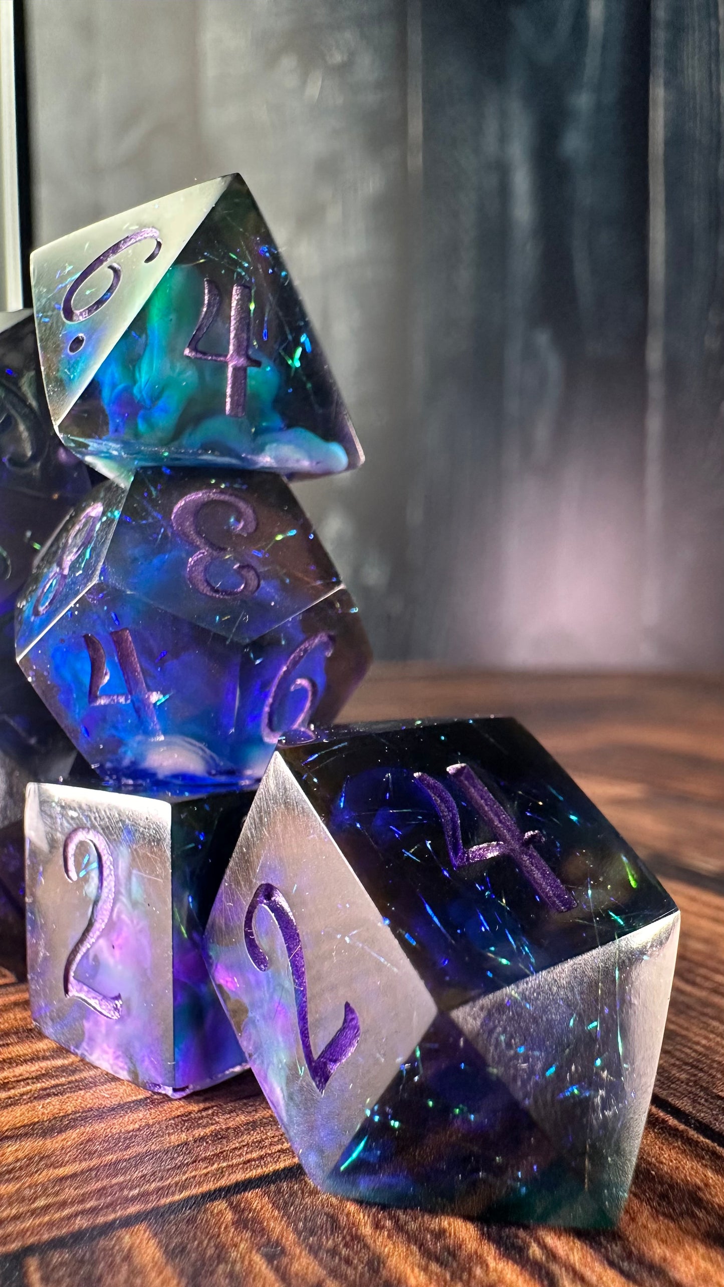 Dark Galaxy-8 piece polyhedral dice set-Pobody's Nerfect