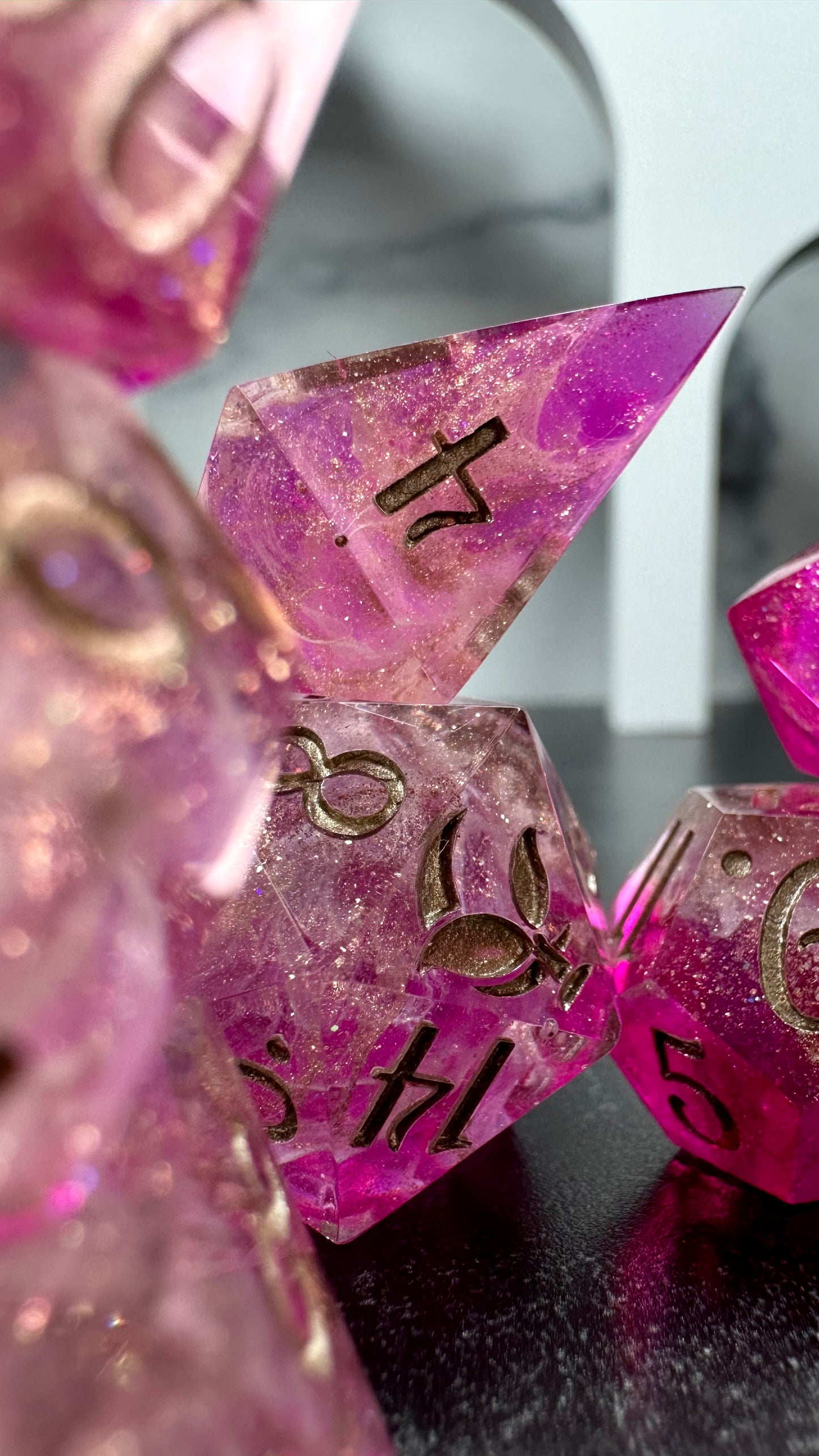Starfall Dawn- 8 piece polyhedral dice set-Pobody's Nerfect