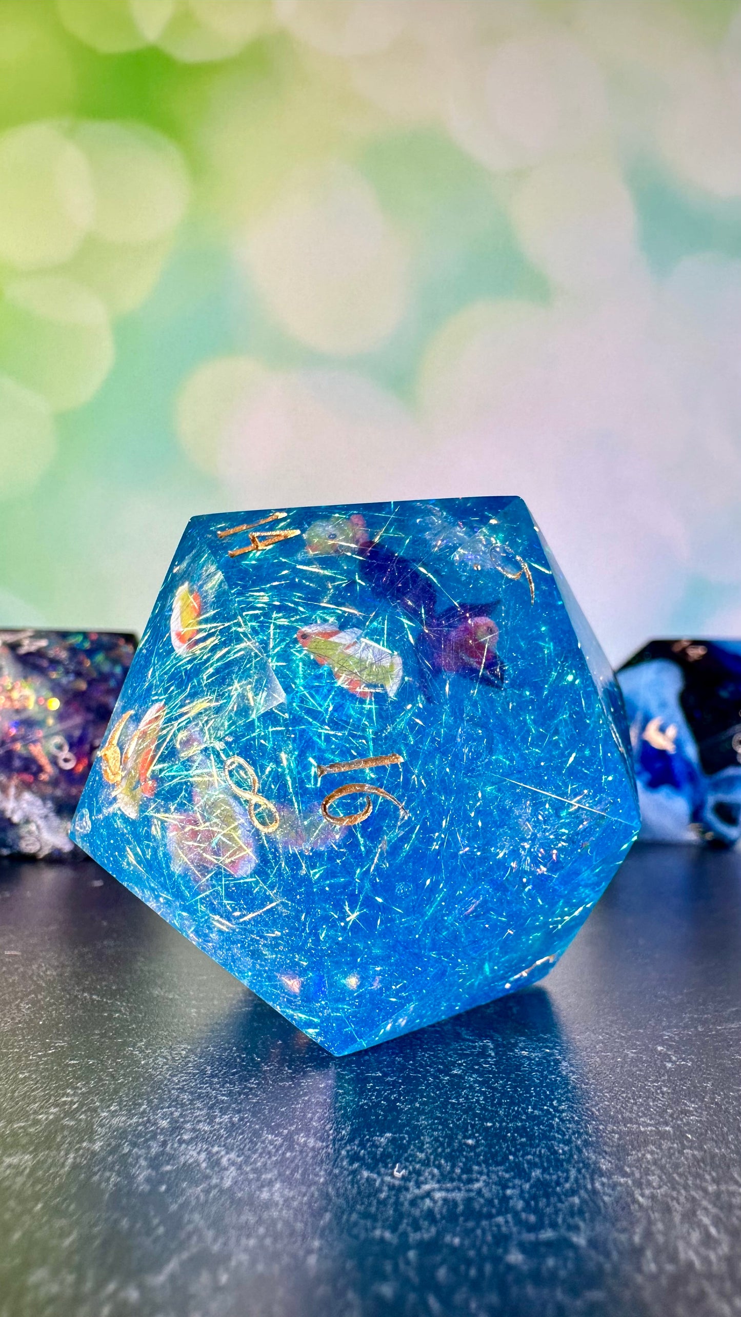 Mom's Koi Pond 60 MM Logo d20 Paperweight Chonk (Beta) Pobody's Nerfect
