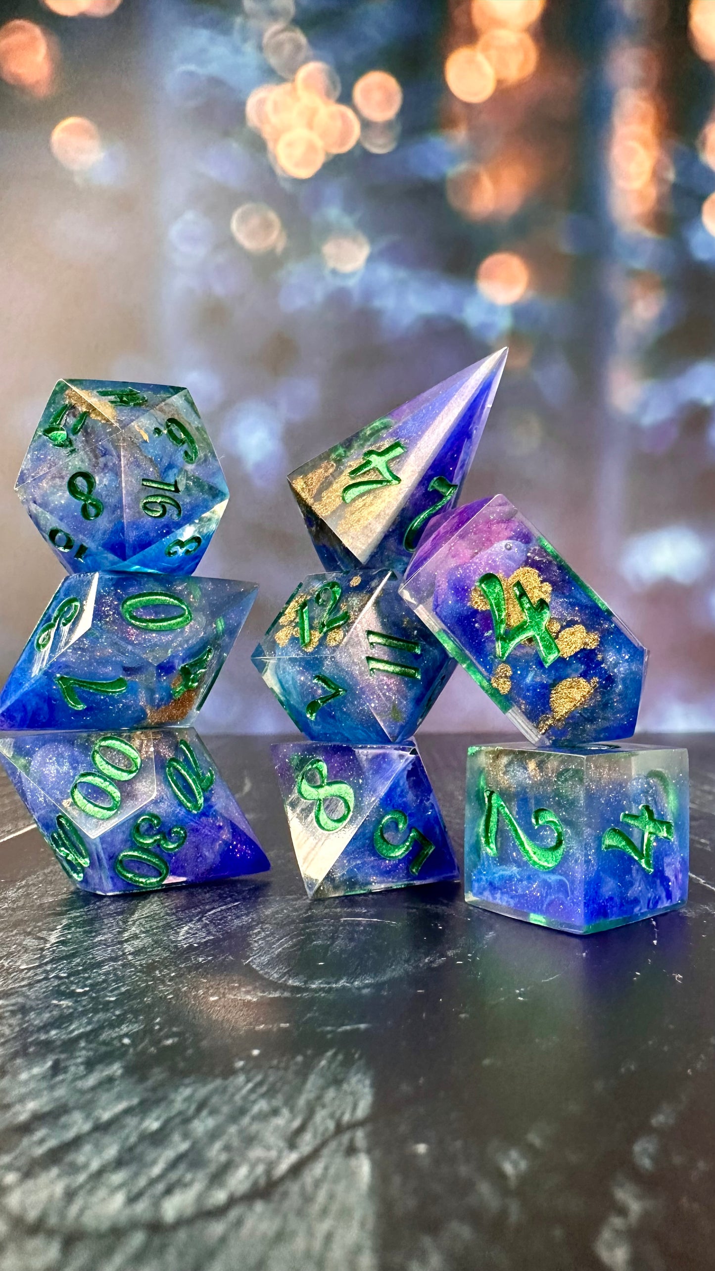 “I happen to be genuinely self-absorbed and deeply shallow.”- 8 piece polyhedral dice set (Large) Pobody's Nerfect
