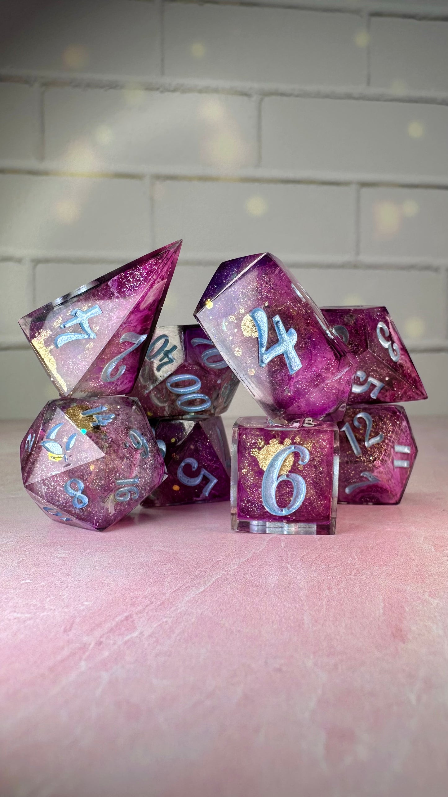 “You were my new dream”-8 piece polyhedral dice set (Large)