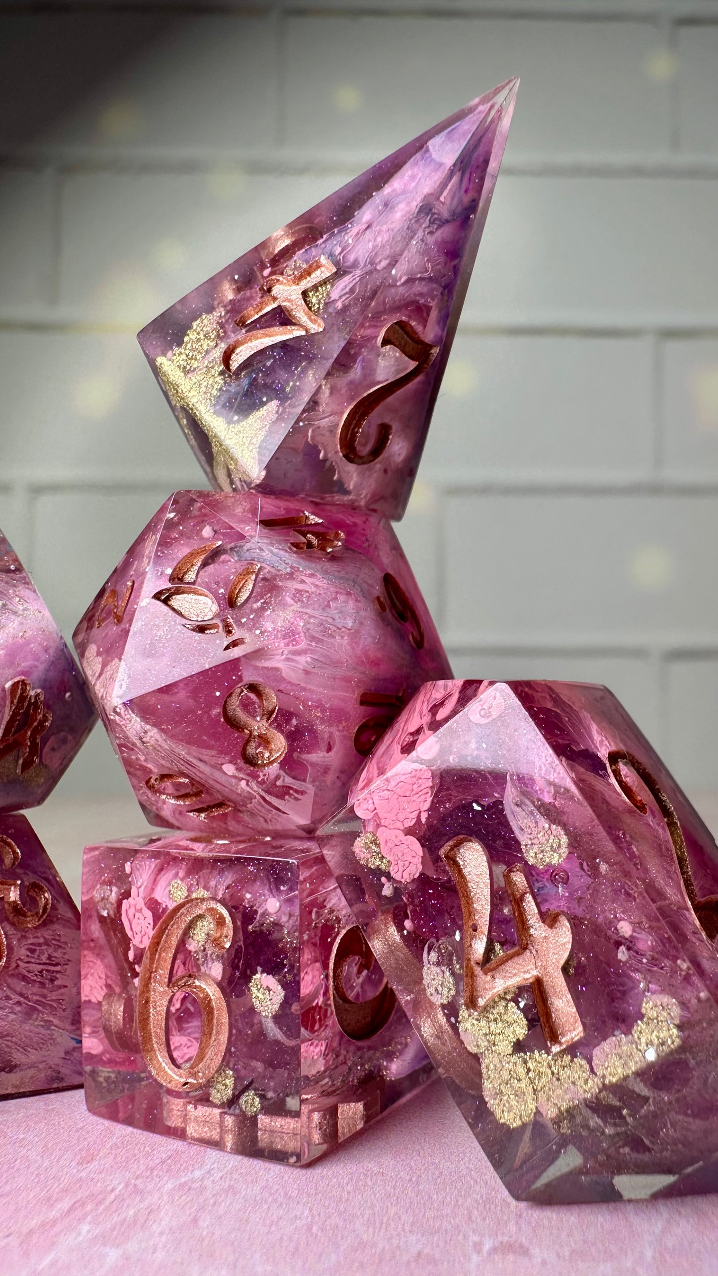 “I loved being a witch”-8 piece polyhedral dice set (Large)