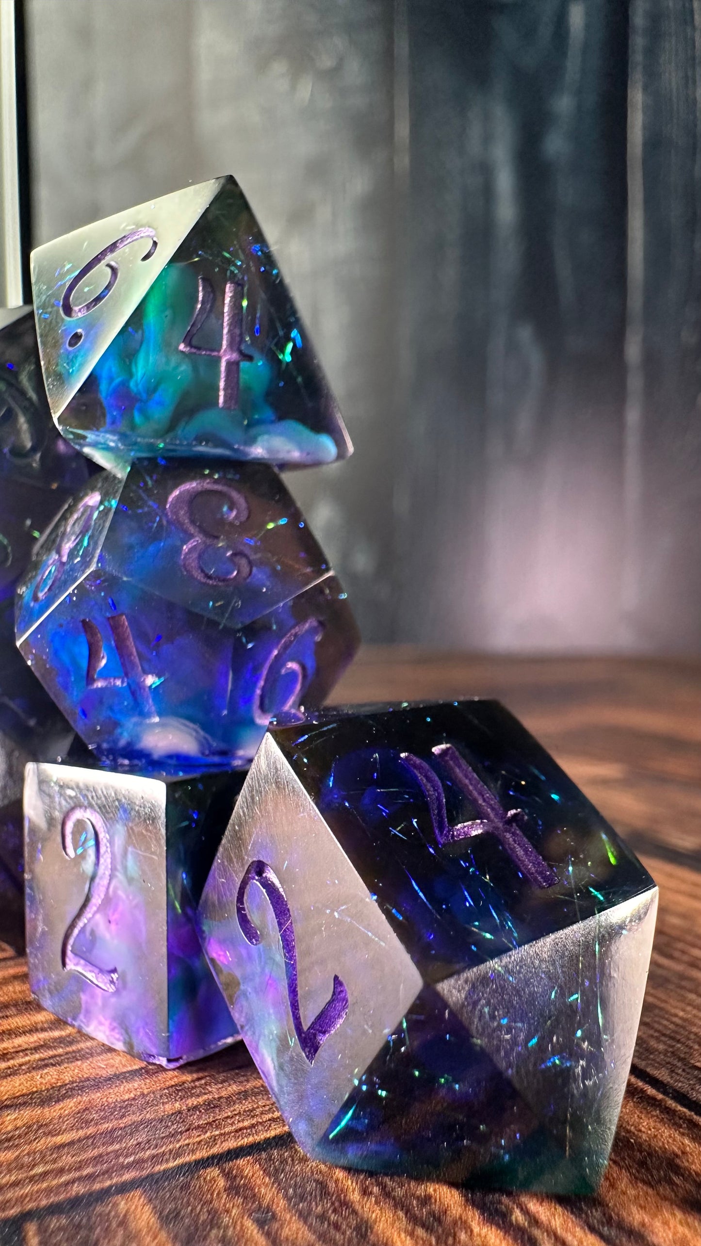 Dark Galaxy-8 piece polyhedral dice set-Pobody's Nerfect