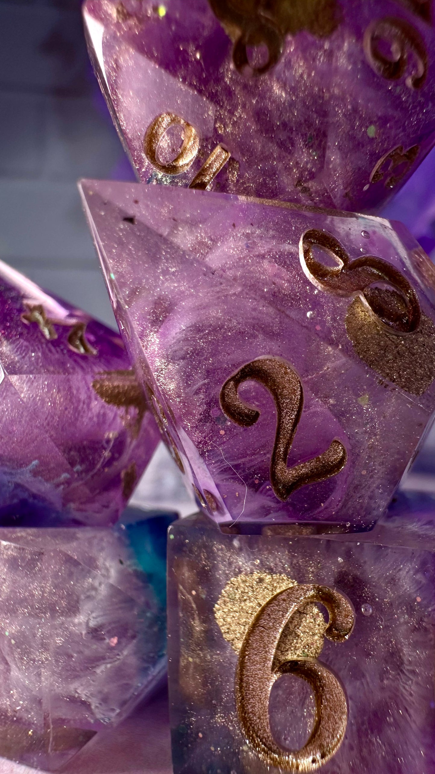 "I am your Venus" 8 piece polyhedral dice set (Large) (Beta) Pobody's Nerfect