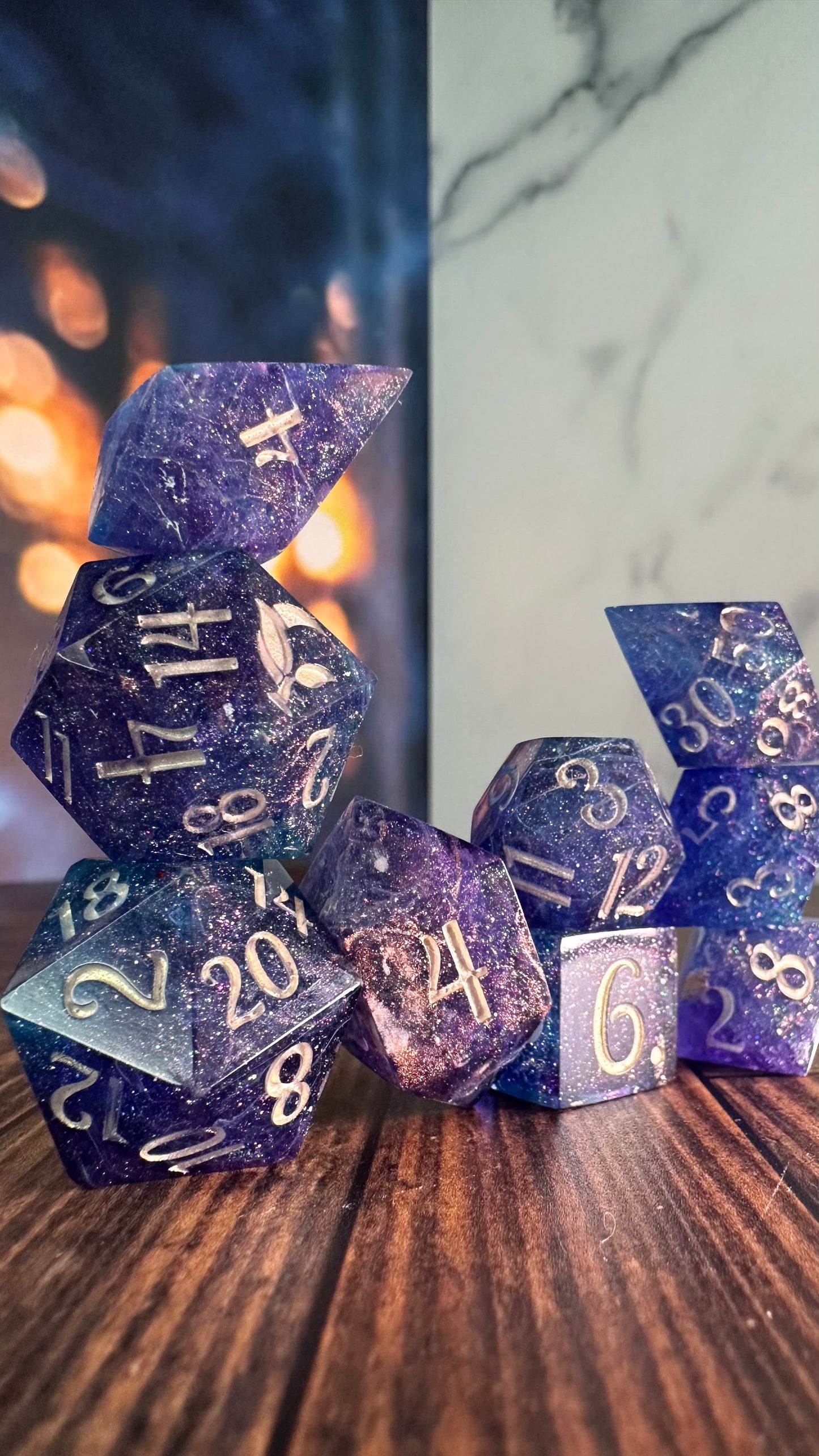 Super Powerful and Special Magic Starborn Princess- 8 piece polyhedral dice set