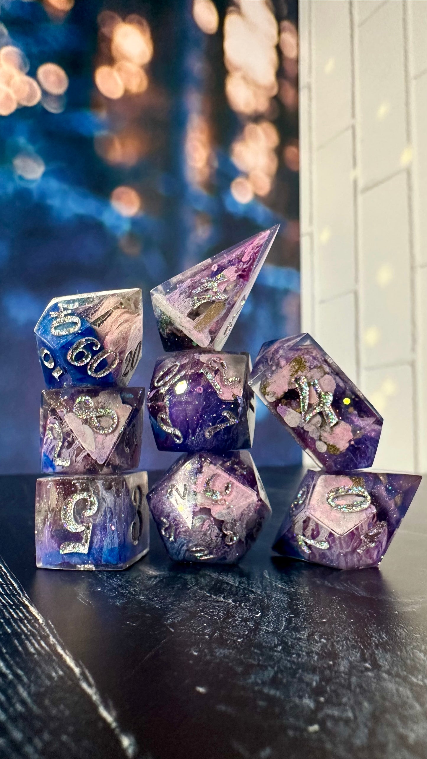 The Ozdust Ballroom-8 piece polyhedral dice set (Large) Pobody's Nerfect