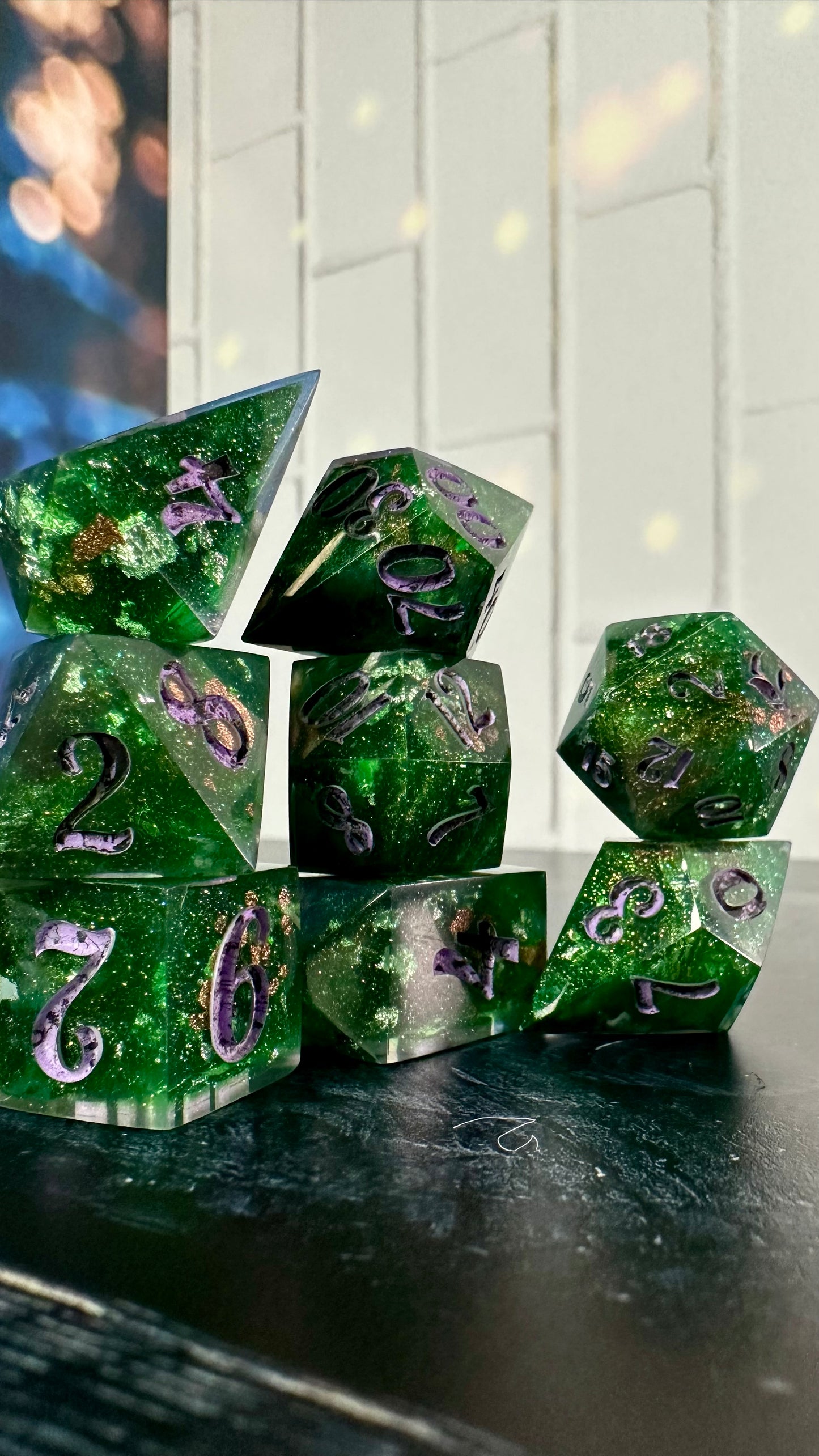Elphie at the Ozdust - 8 piece polyhedral dice set (Large)