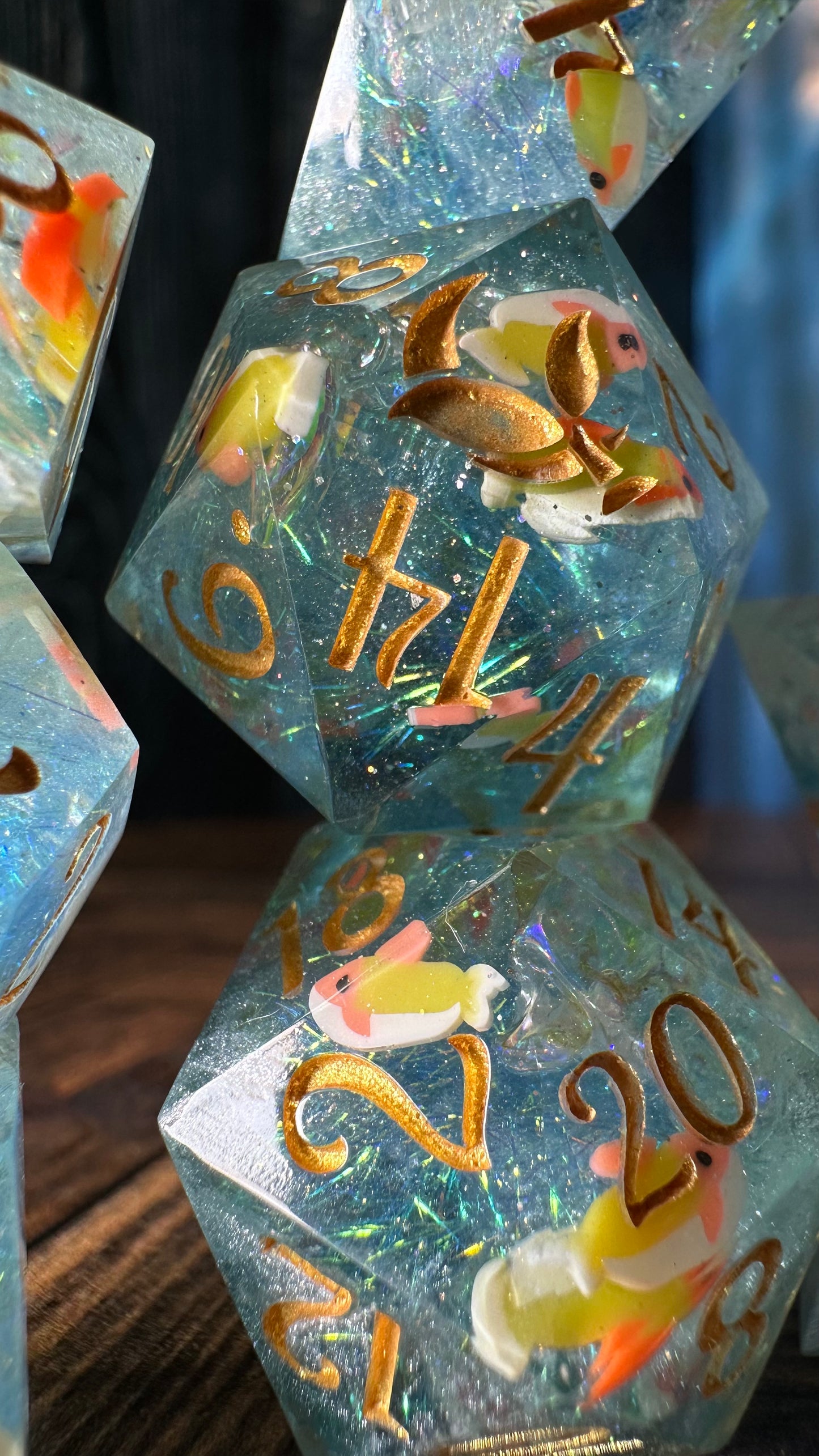 Koi Pond-8 piece polyhedral dice set