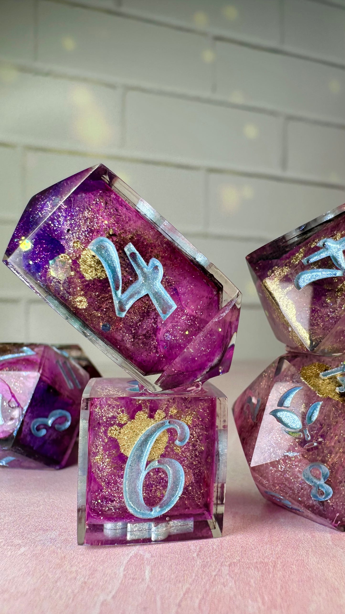 “You were my new dream”-8 piece polyhedral dice set (Large)