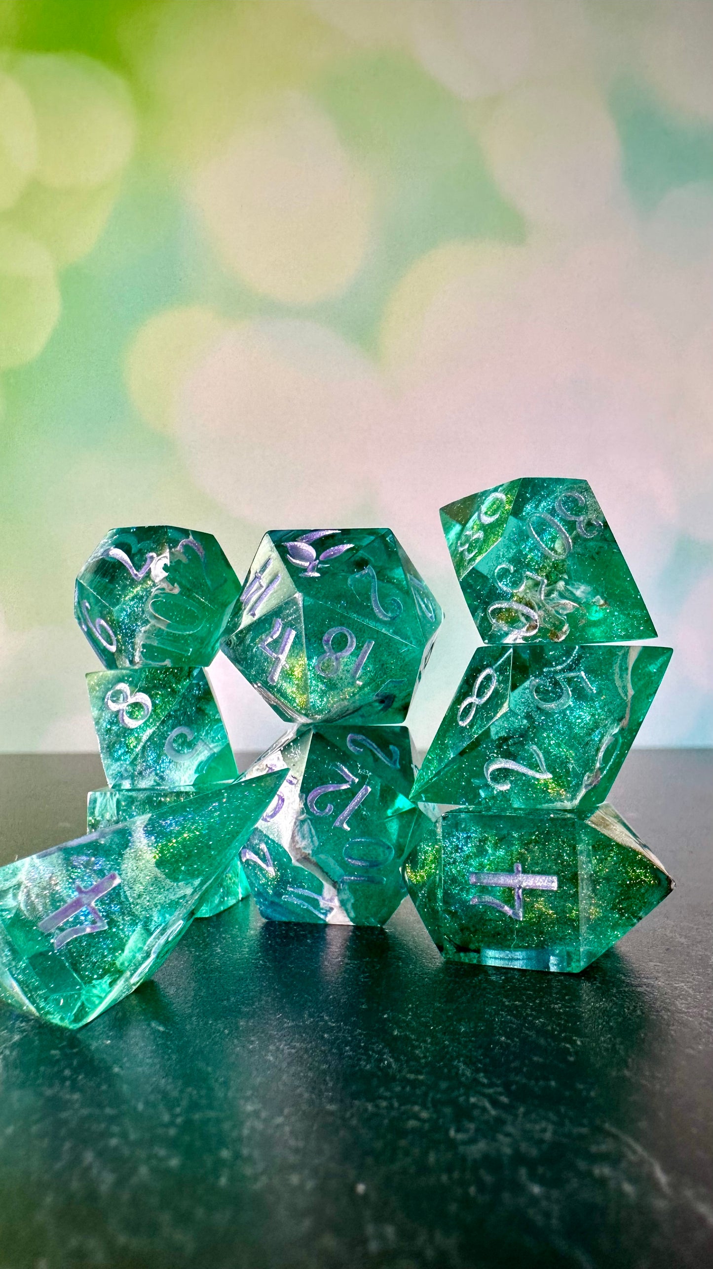 Taurus Season- 8 piece polyhedral dice set