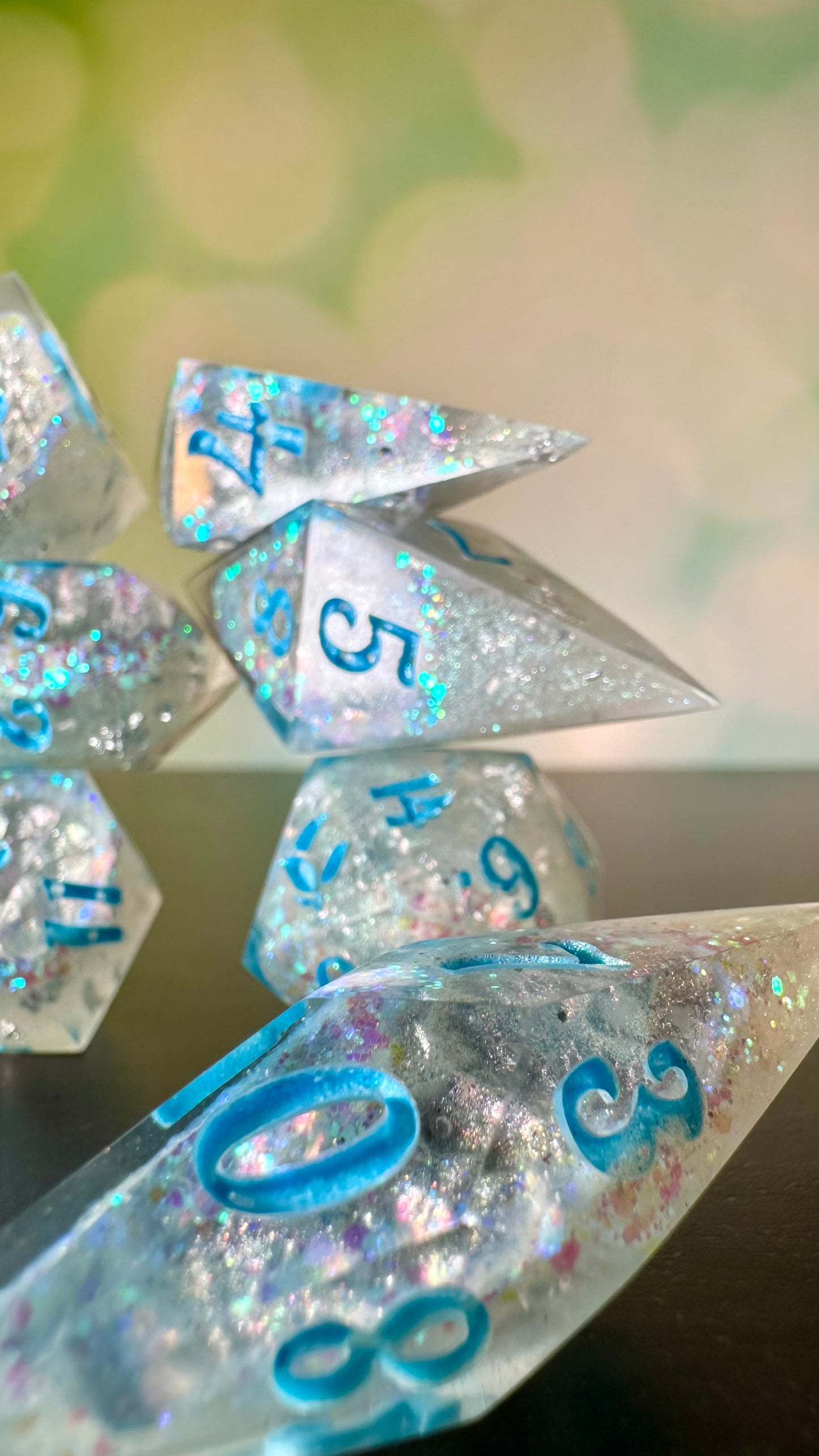 Kristallos Geode - 8 piece polyhedral dice set- (Pointy Bois) Pobody's Nerfect