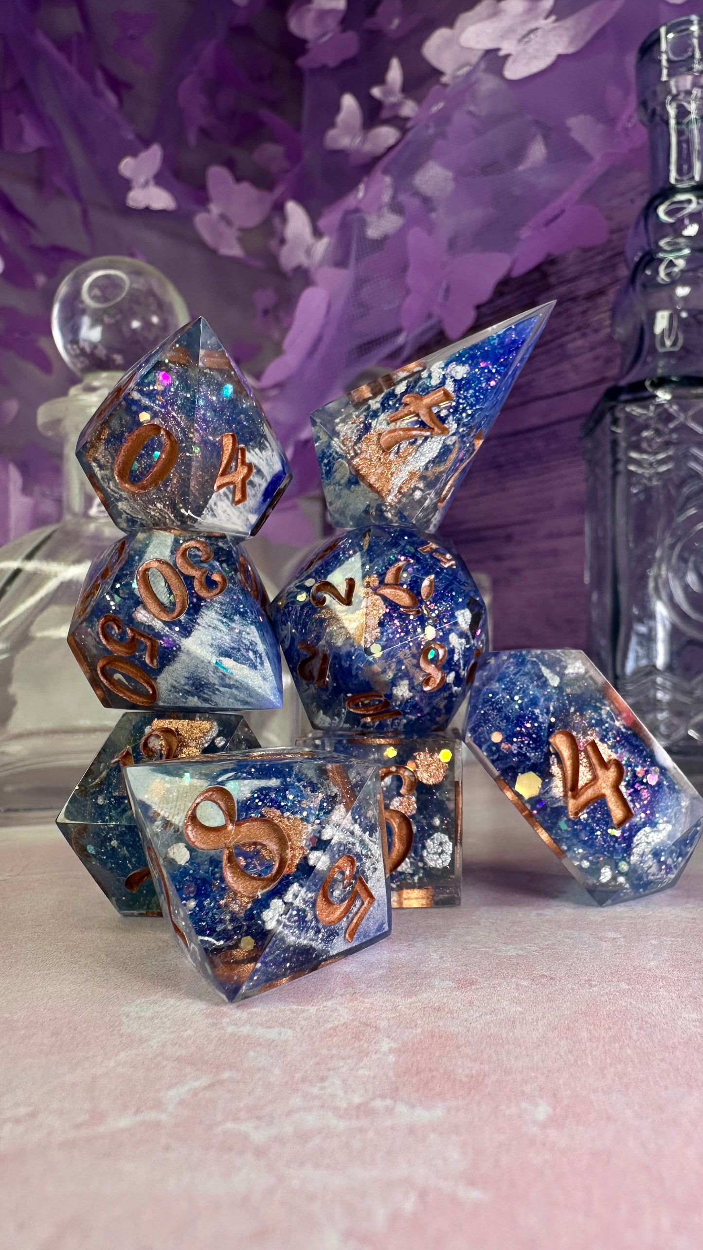 The Real Colin Bridgerton -8 piece polyhedral dice set (Large) (Beta) Pobody's Nerfect