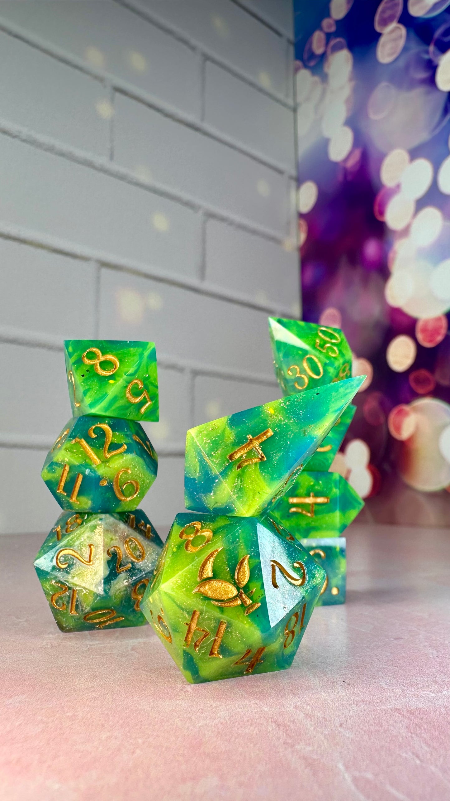 Earth Day- 8 piece polyhedral dice set