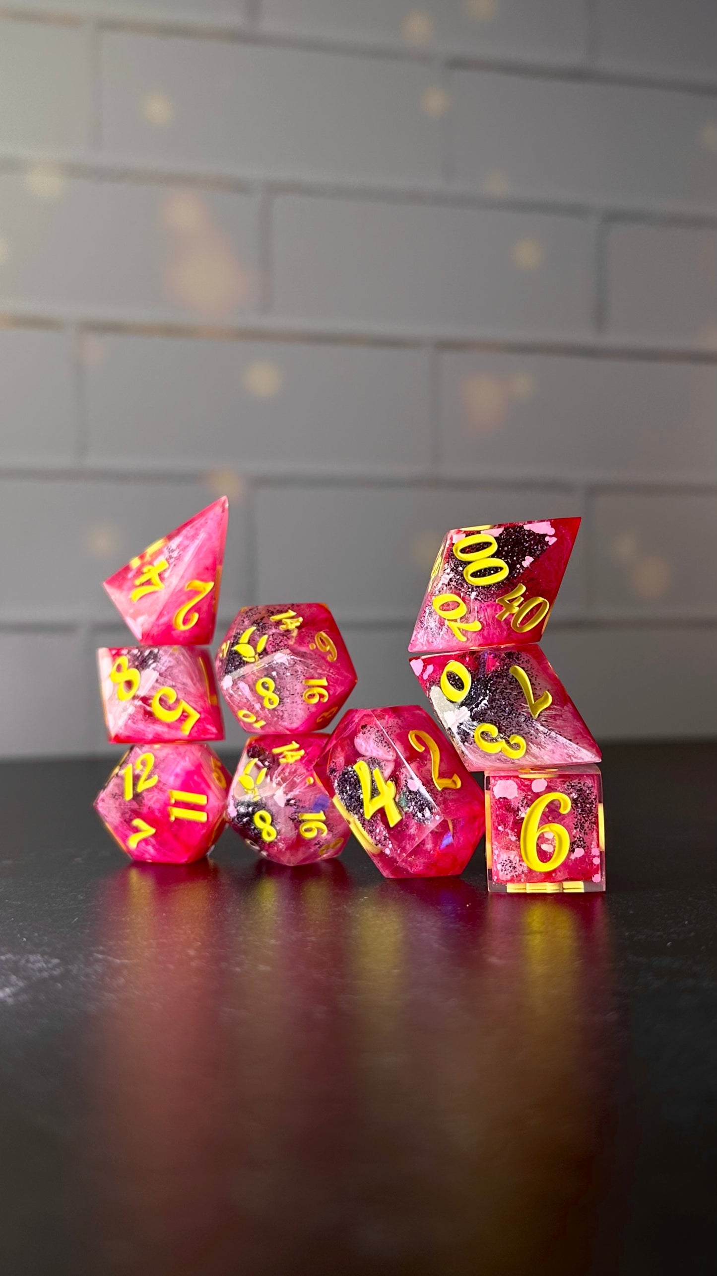 Make it Cute and Savage-8 piece polyhedral dice set (Large)