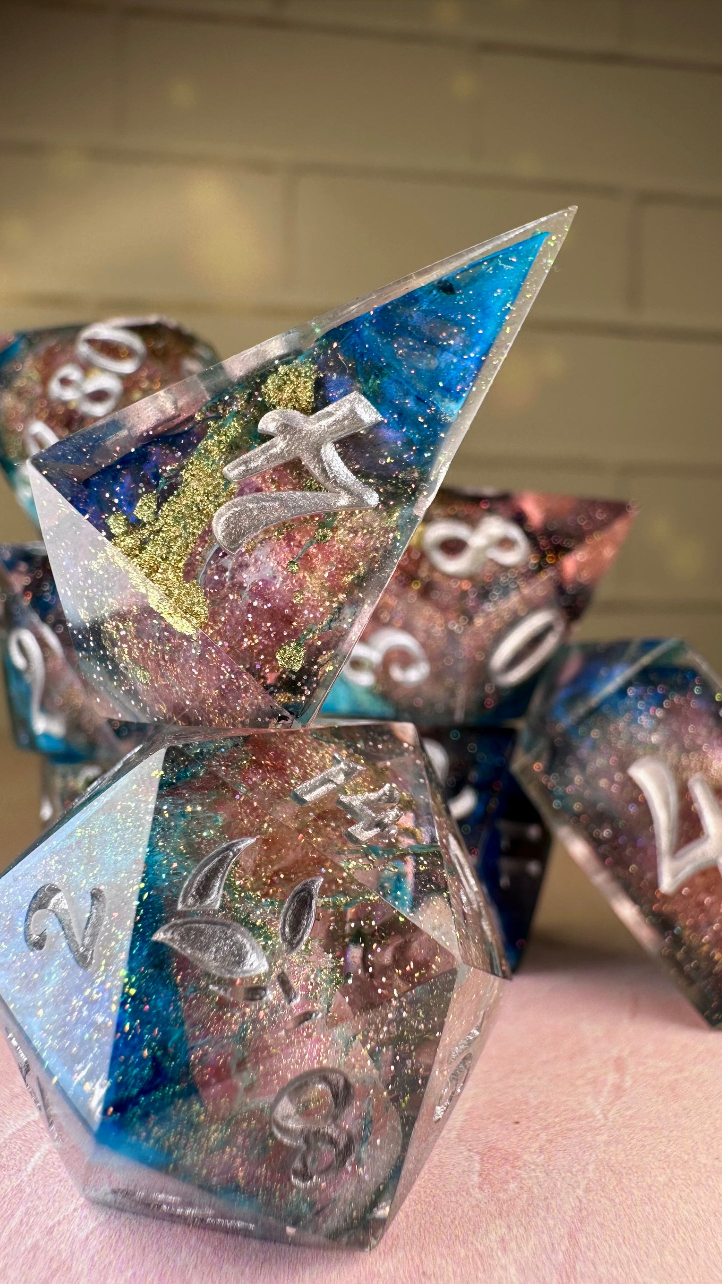 Duality- 8 piece polyhedral dice set (Large)