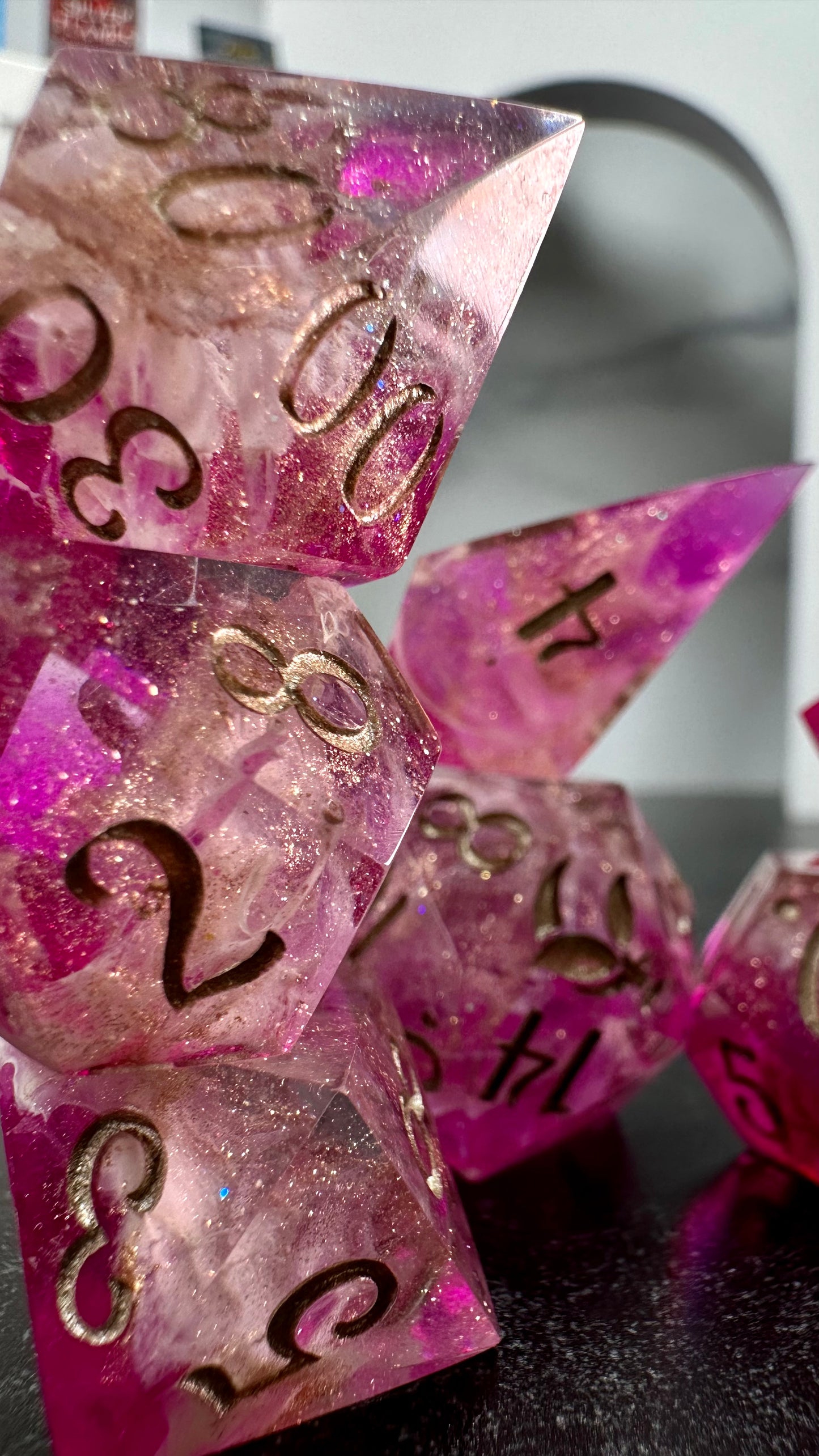 Starfall Dawn- 8 piece polyhedral dice set-Pobody's Nerfect
