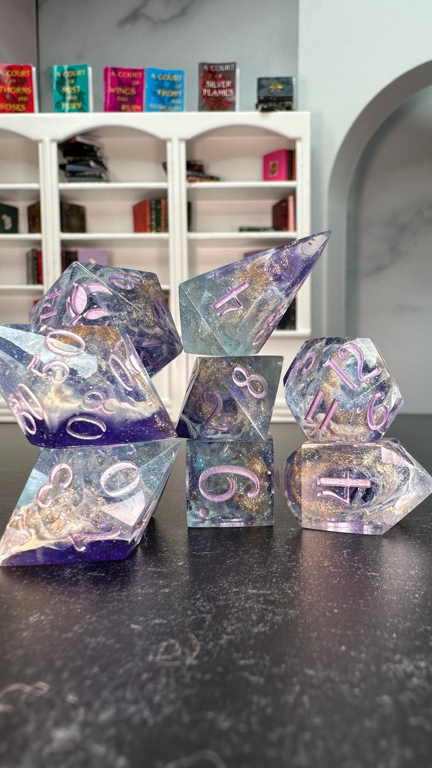 Velaris: City of Starlight- 8 piece polyhedral dice set