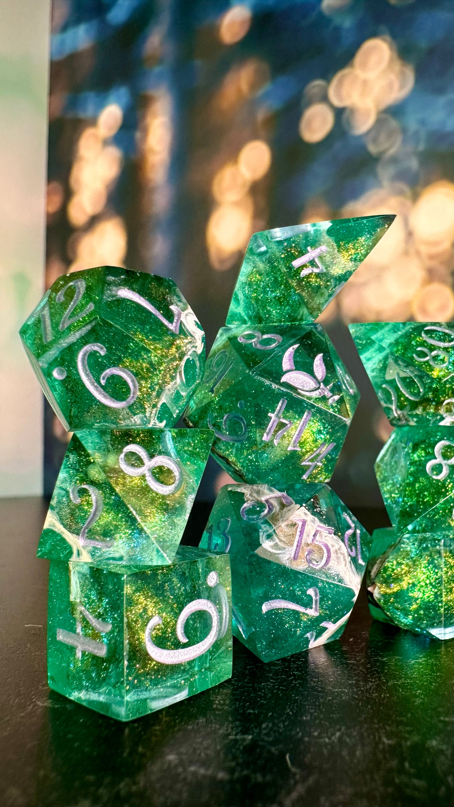Taurus Season- 8 piece polyhedral dice set