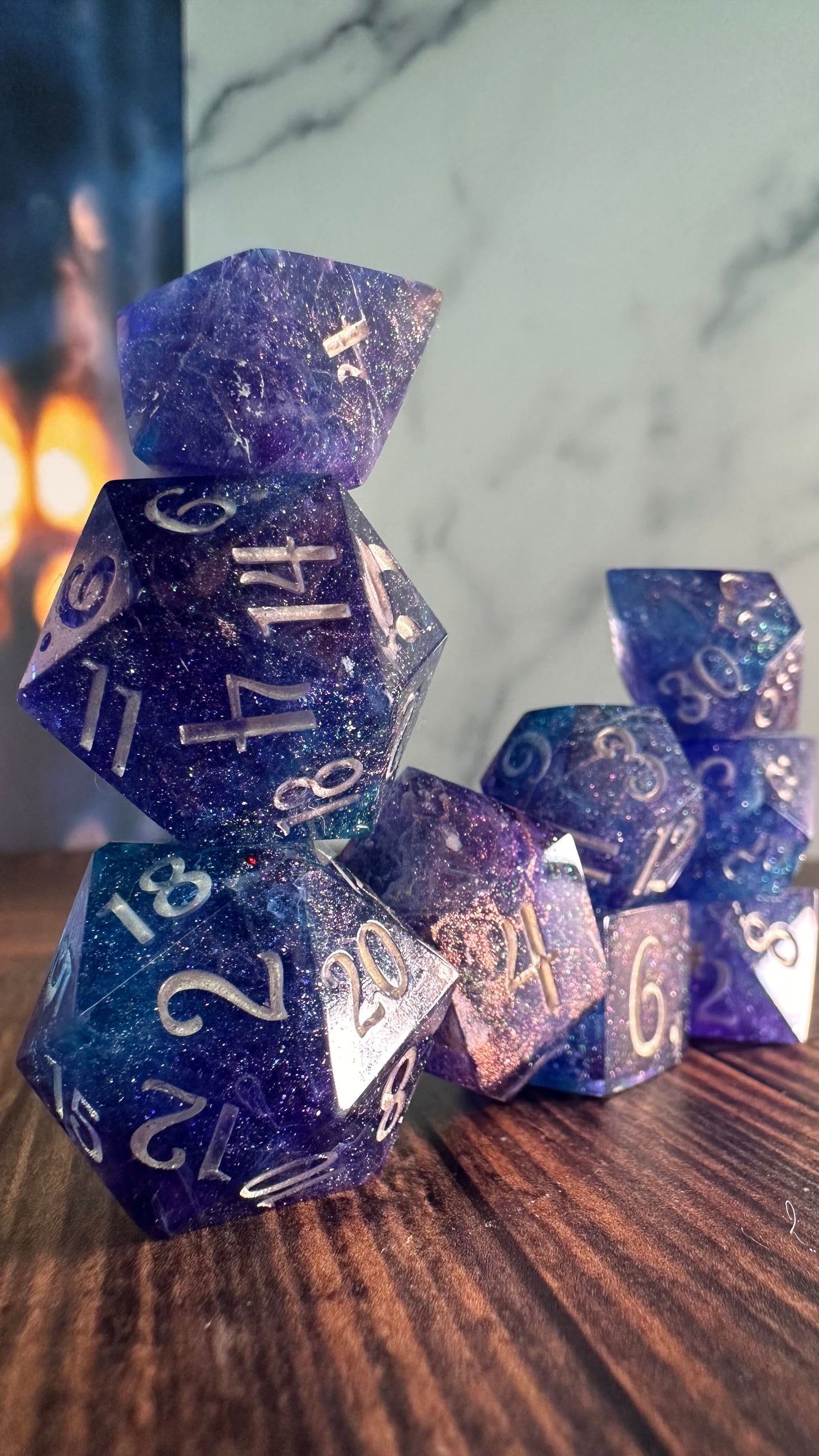 Super Powerful and Special Magic Starborn Princess- 8 piece polyhedral dice set