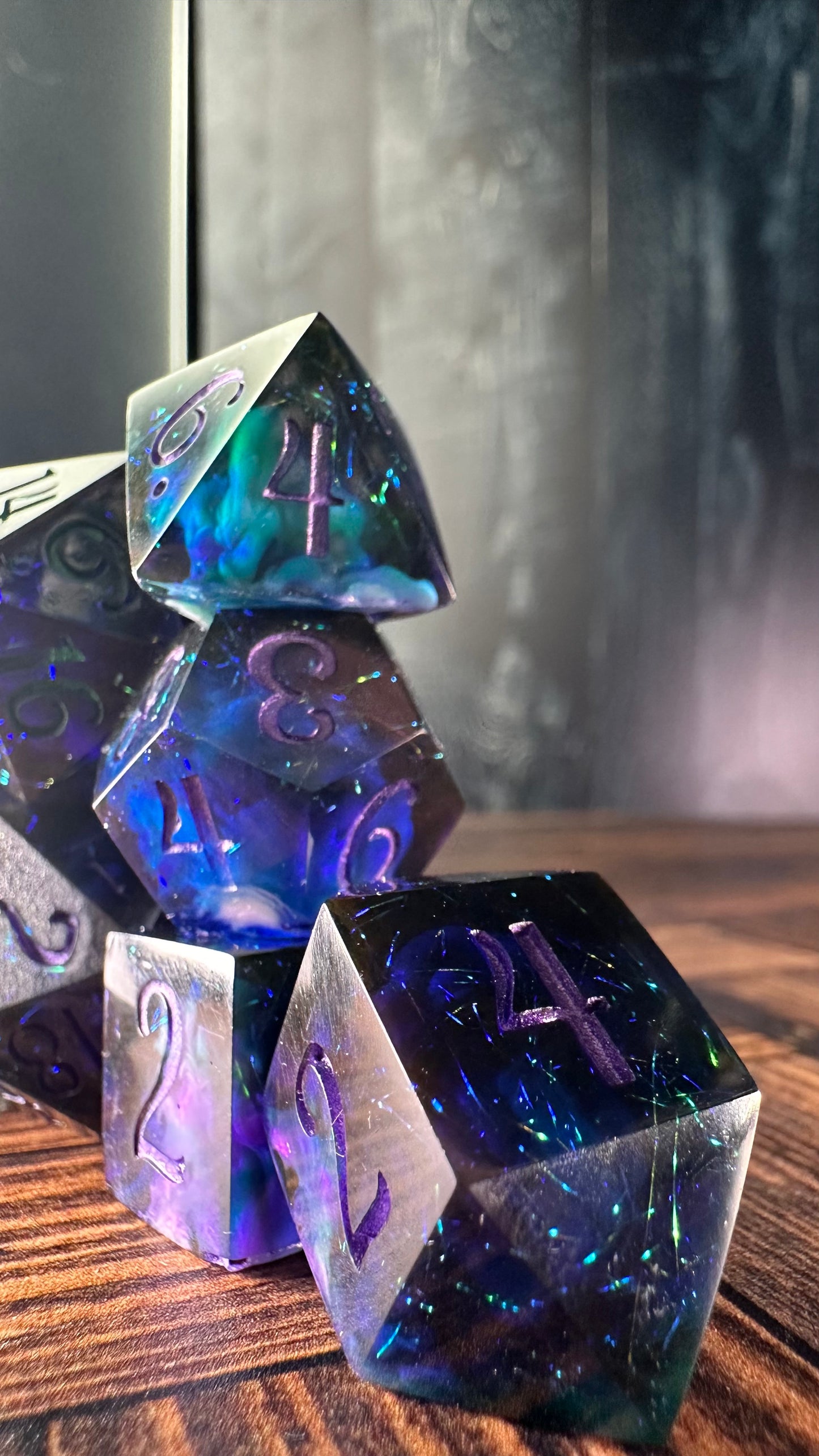 Dark Galaxy-8 piece polyhedral dice set-Pobody's Nerfect