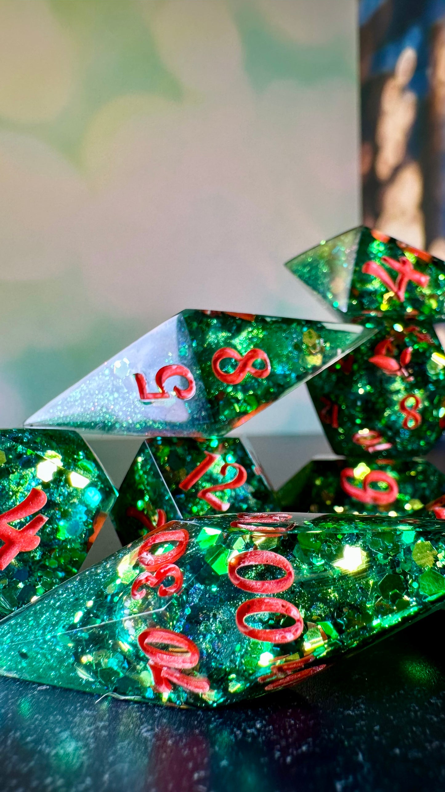Viper Queen Geode - 8 piece polyhedral dice set- (Pointy Bois)- Pobody’s Nerfect