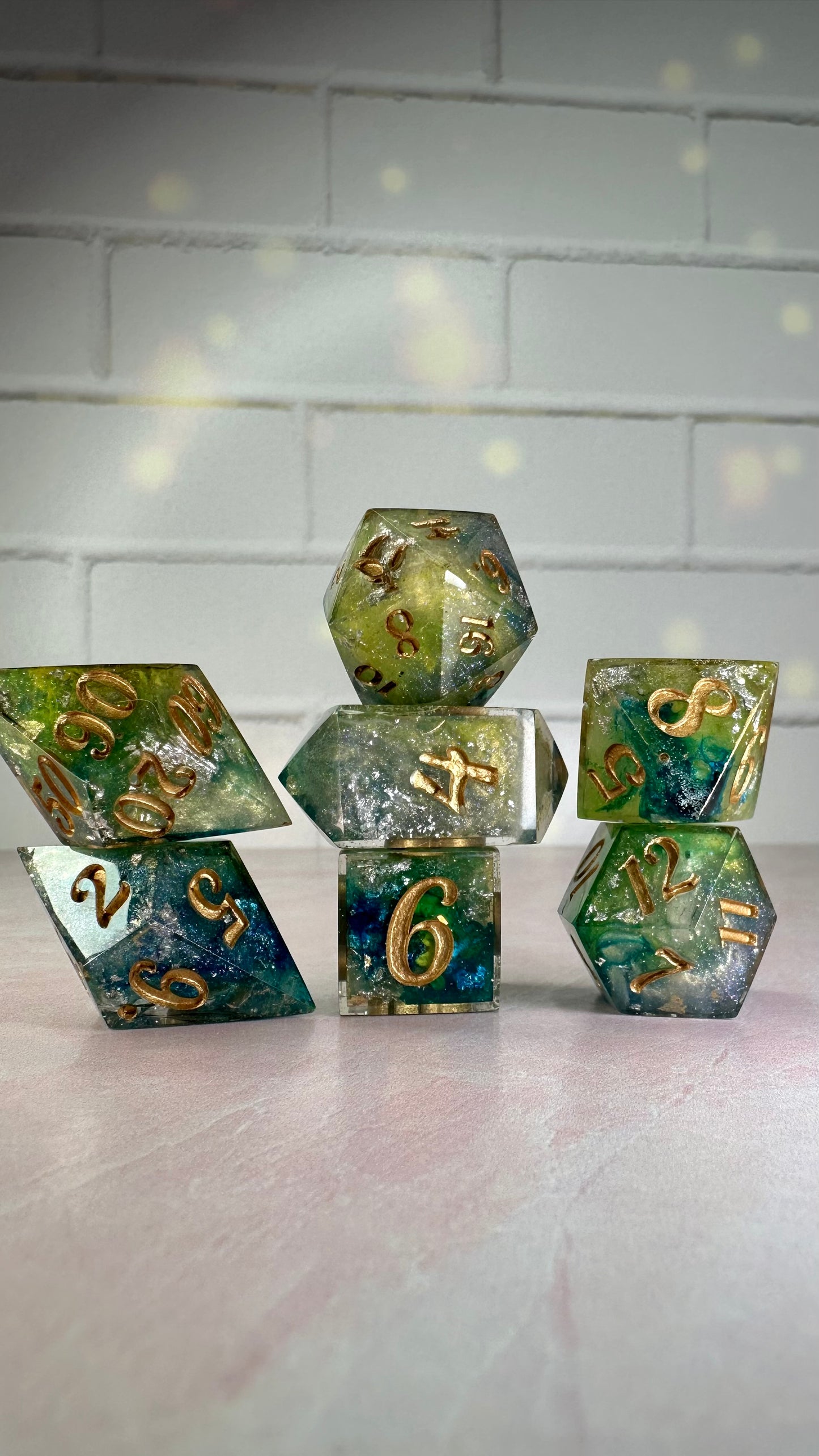 Mercurial Shadow Period-Pobody’s Nerfect 8 piece polyhedral dice set (Large)