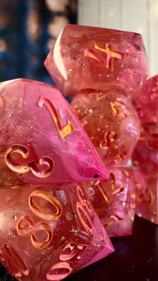 Galinda at the Ozdust- 8 piece polyhedral dice set (Large)