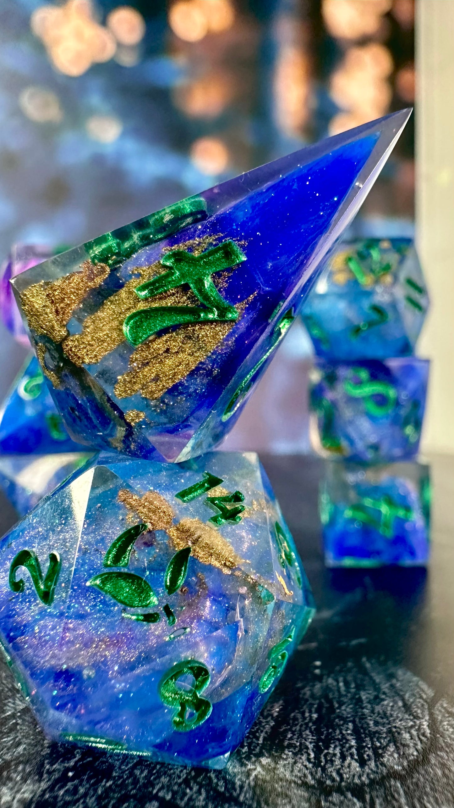 “I happen to be genuinely self-absorbed and deeply shallow.”- 8 piece polyhedral dice set (Large) Pobody's Nerfect