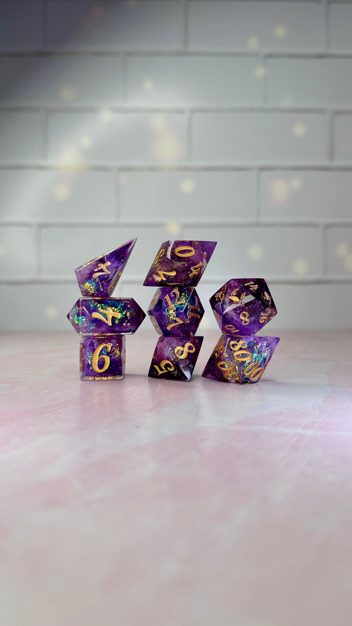Niko Goldeneye -Pobody’s Nerfect 8 piece polyhedral dice set (Large)