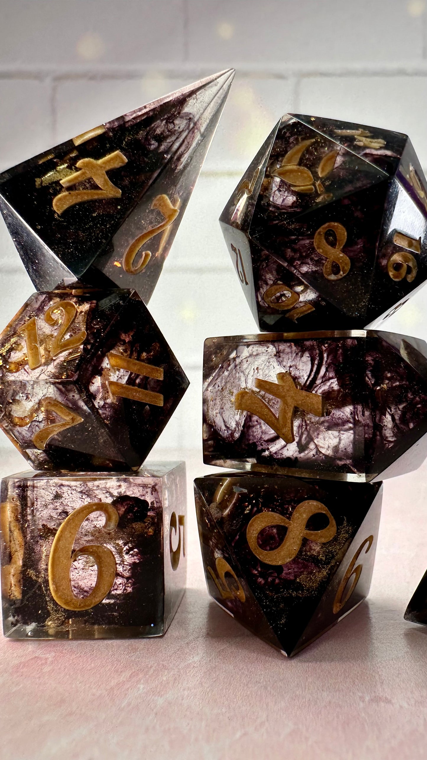 The Dark King-8 piece polyhedral dice set (Large)