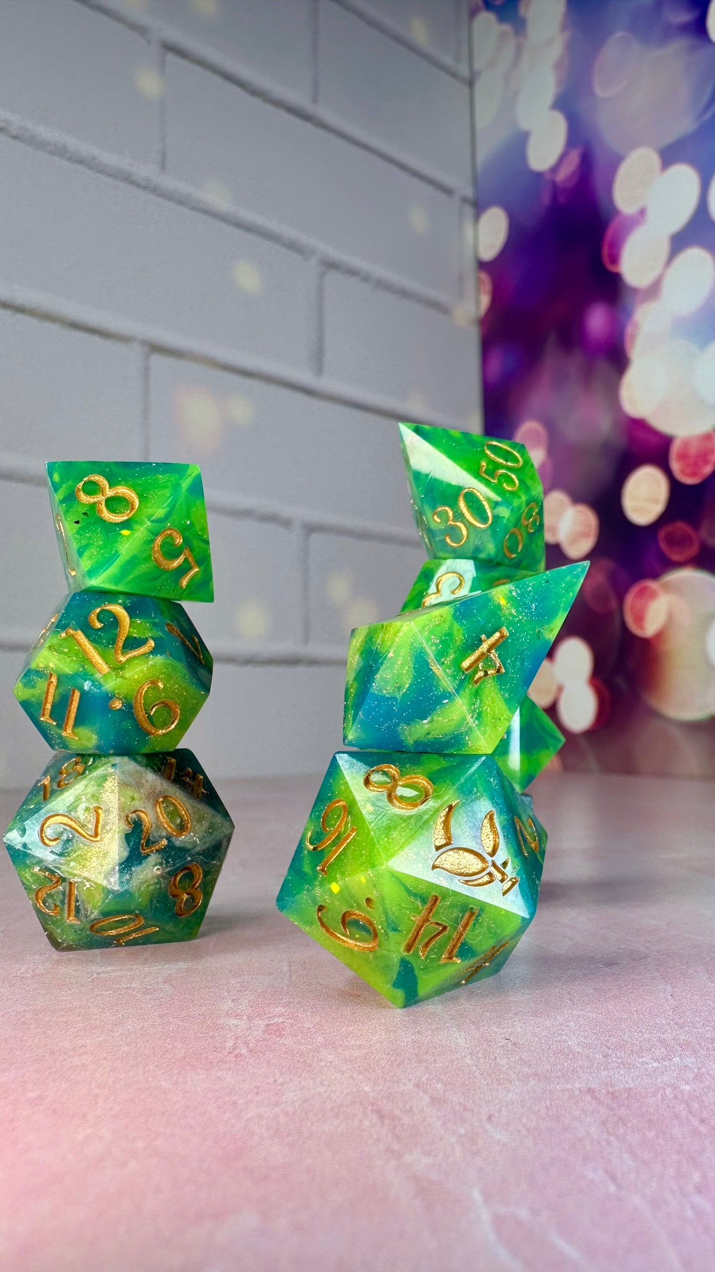 Earth Day- 8 piece polyhedral dice set