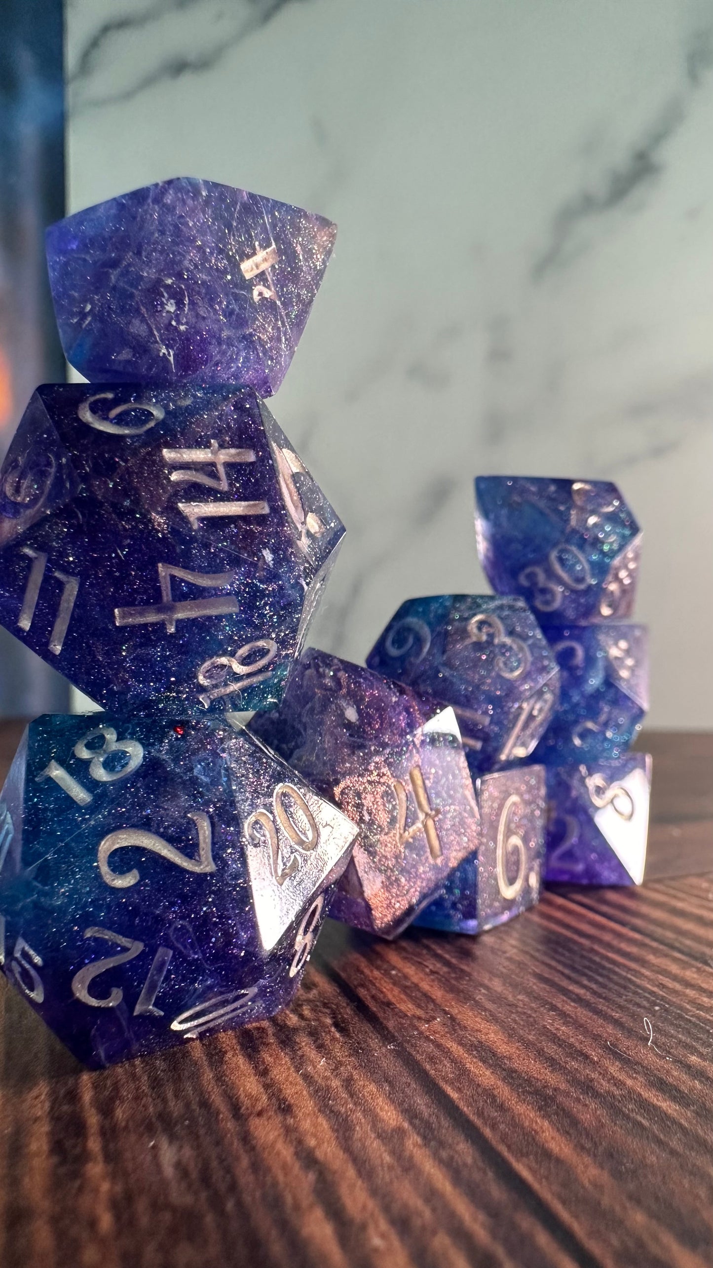 Super Powerful and Special Magic Starborn Princess- 8 piece polyhedral dice set