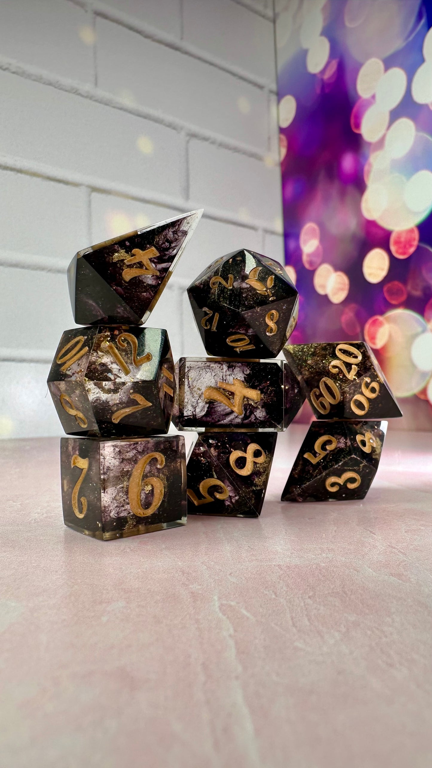 The Dark King-8 piece polyhedral dice set (Large)