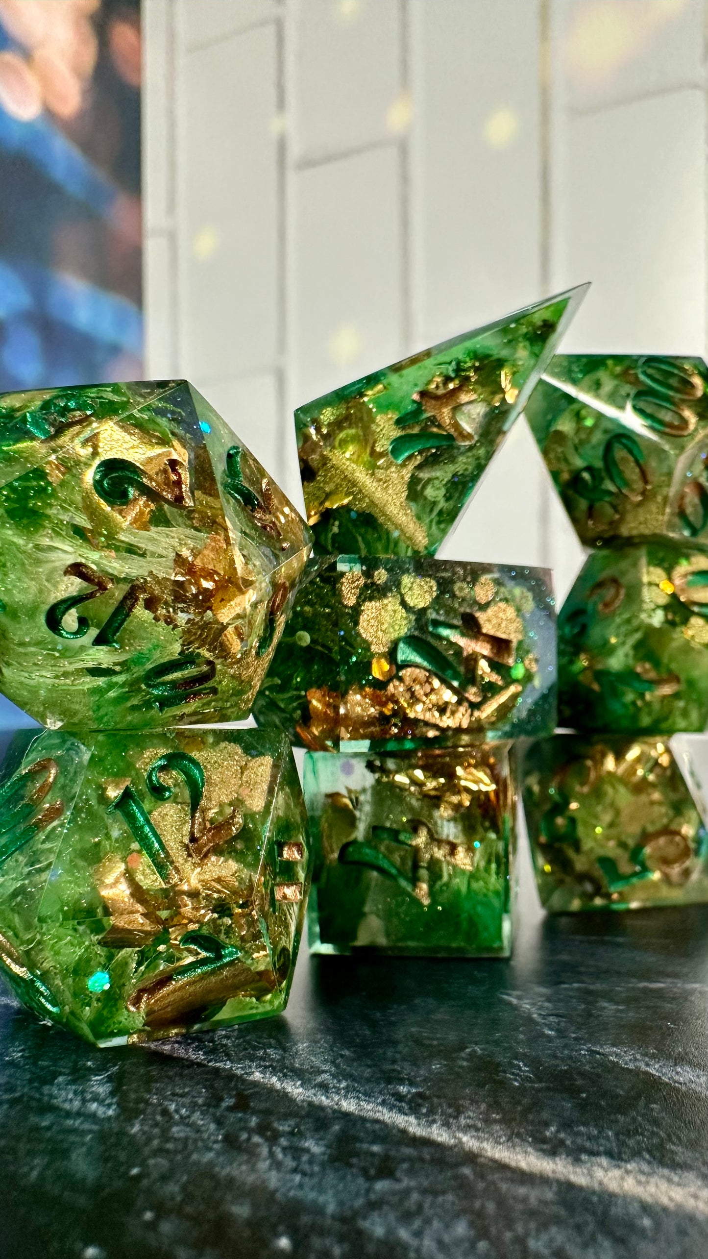 A Sentimental Man- 8 piece polyhedral dice set (Large)