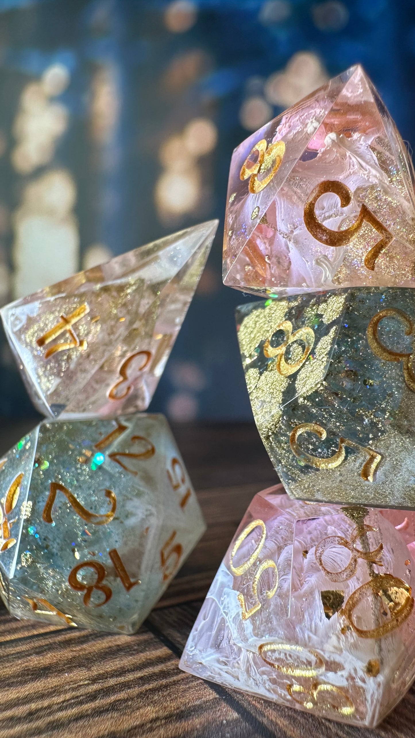 Juniper Andromeda- 8 piece polyhedral dice set