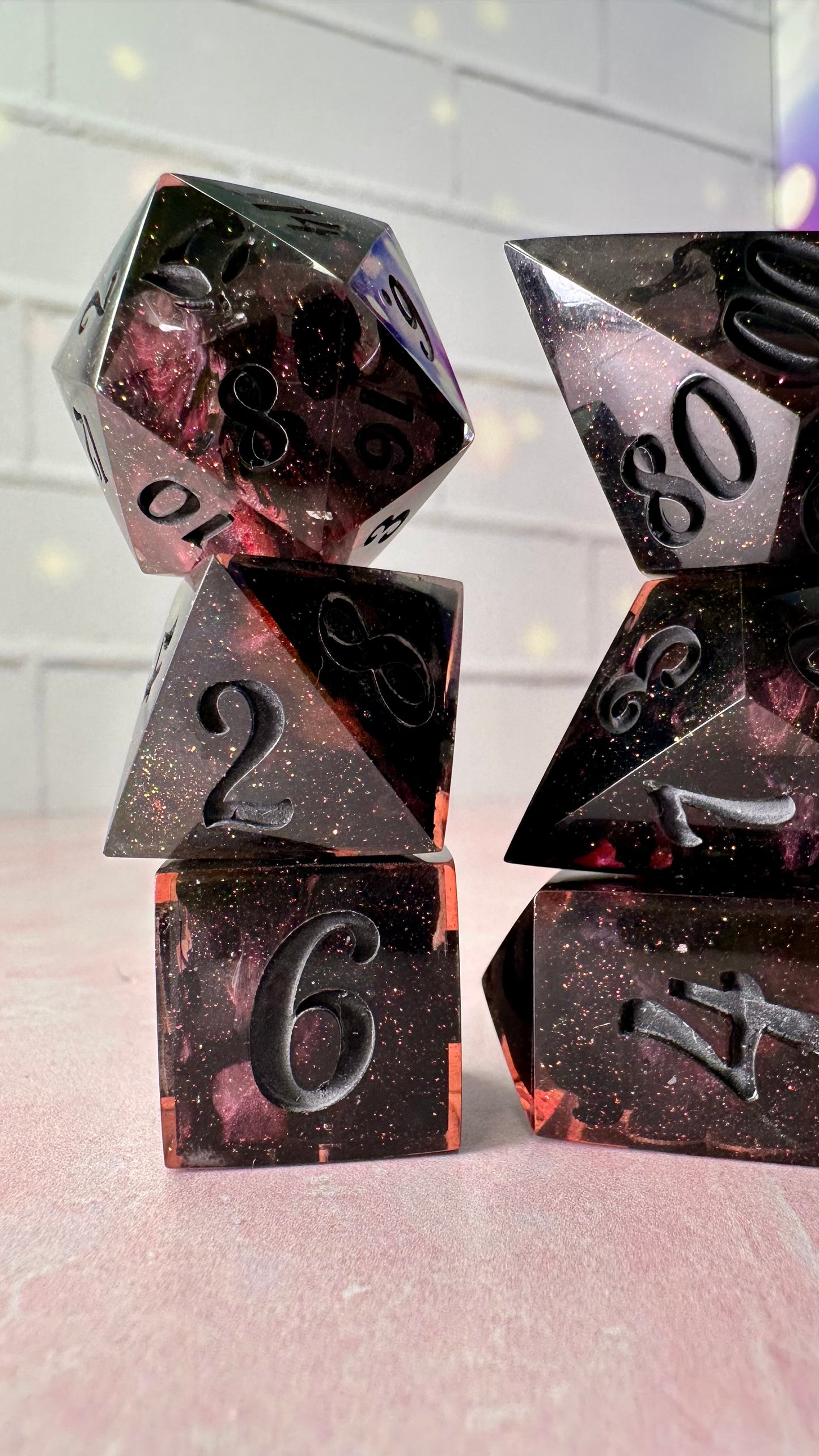 The Salem Seven-8 piece polyhedral dice set (Large)