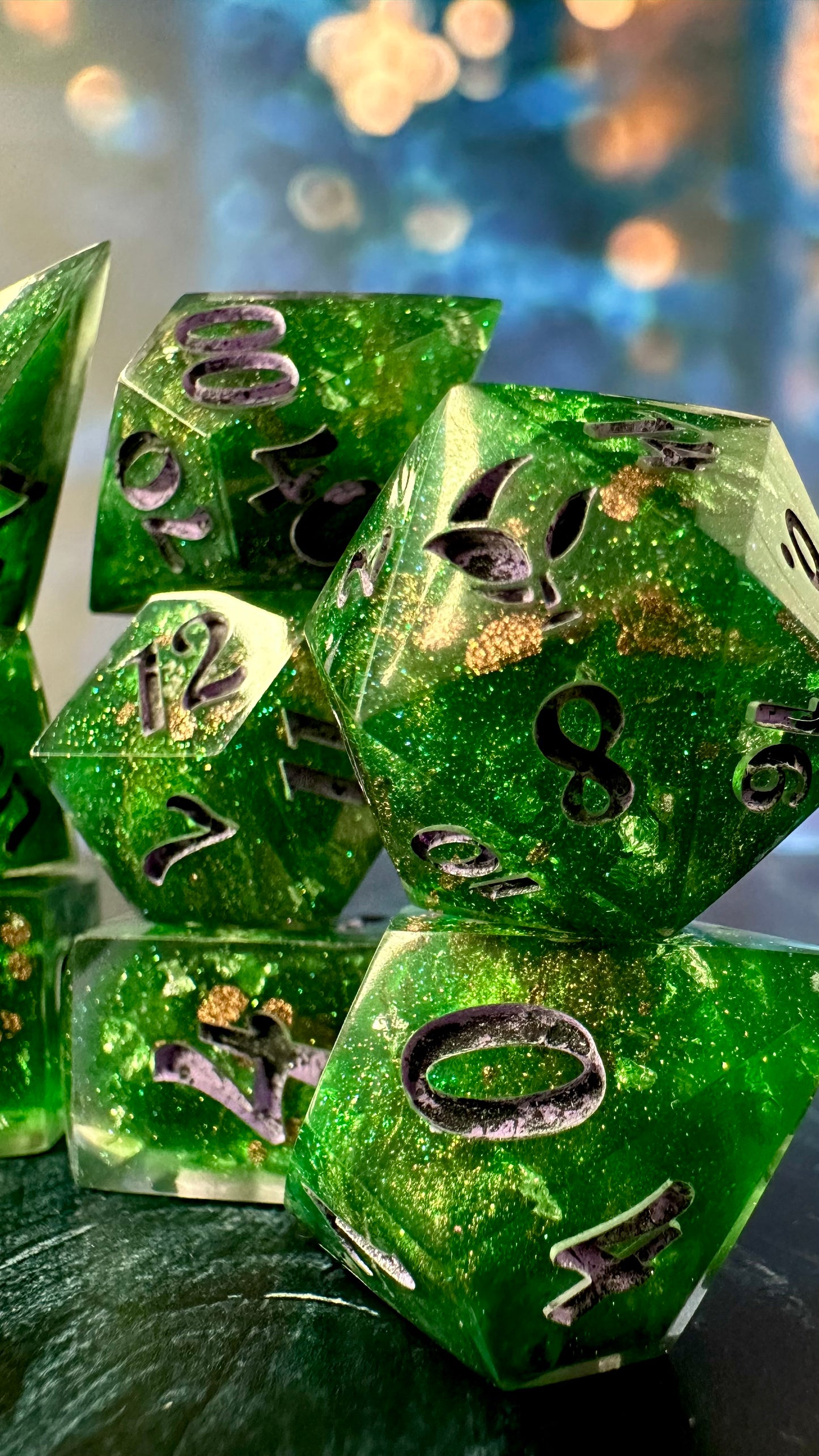Elphie at the Ozdust - 8 piece polyhedral dice set (Large)