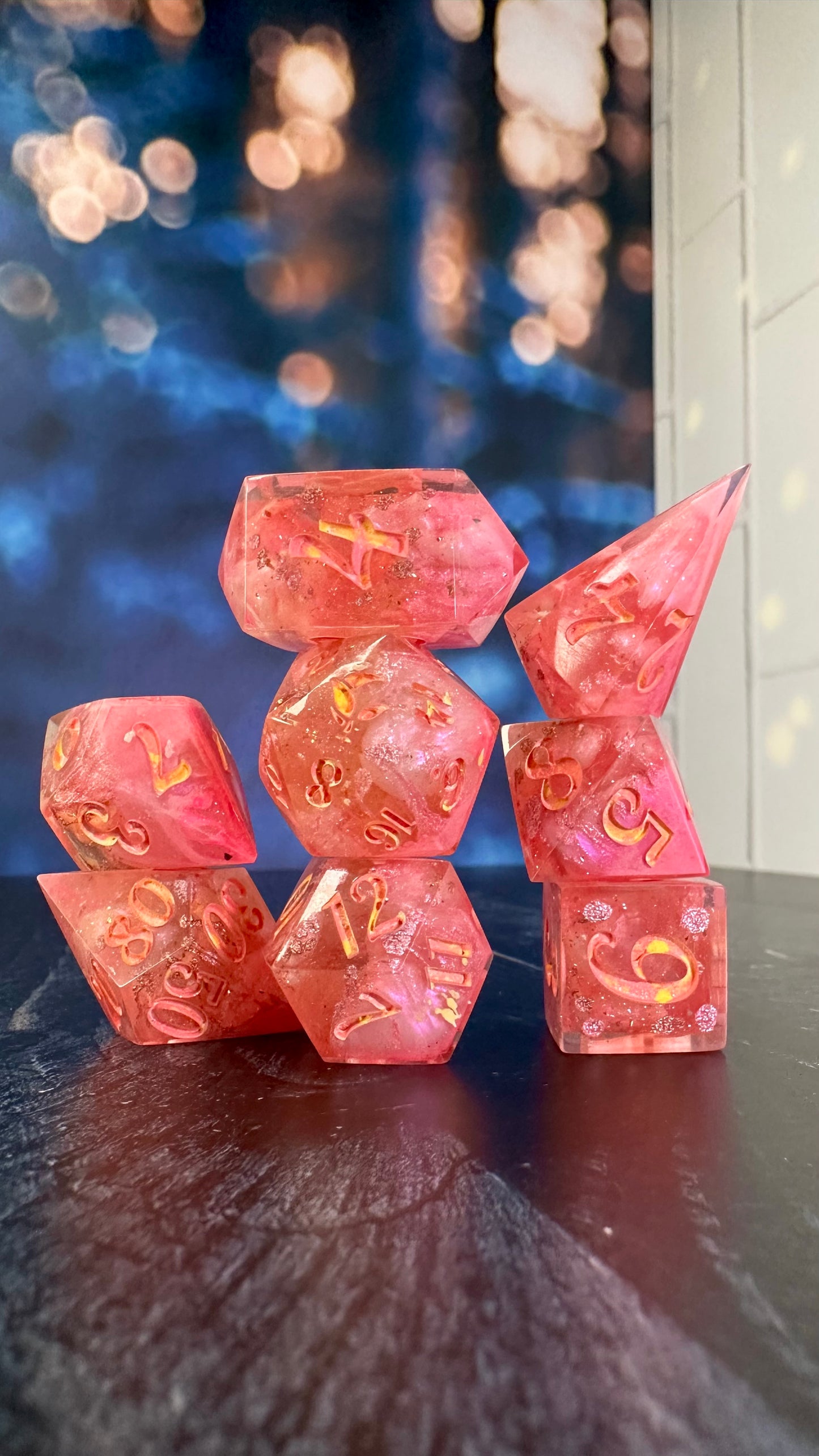 Galinda at the Ozdust- 8 piece polyhedral dice set (Large)