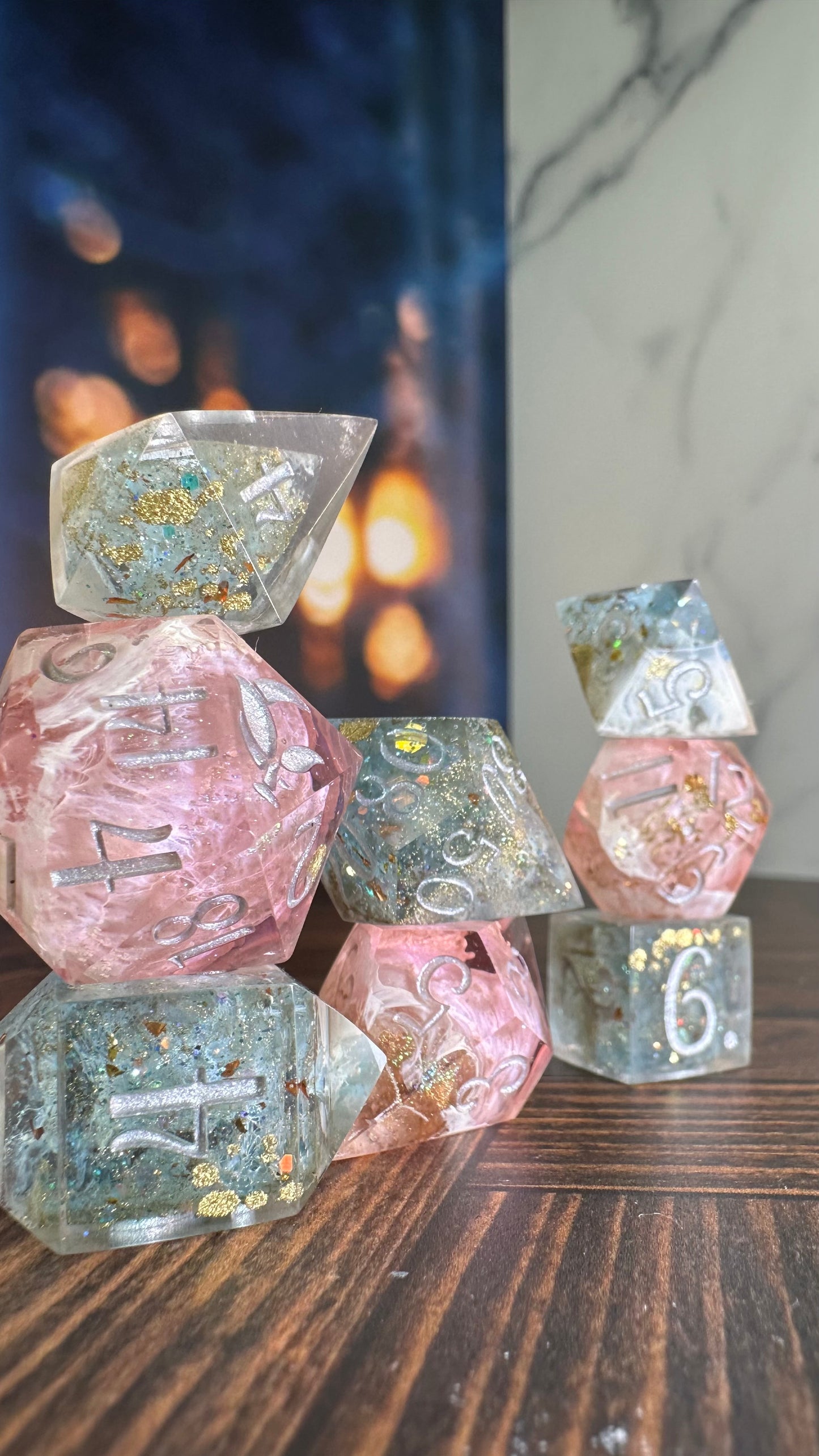 The Dancing Faun- 8 piece polyhedral dice set