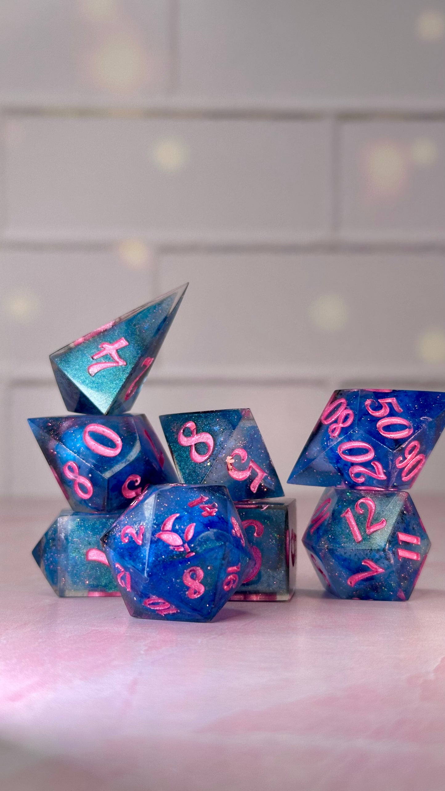 Hades and Perse-8 piece polyhedral dice set (Large)
