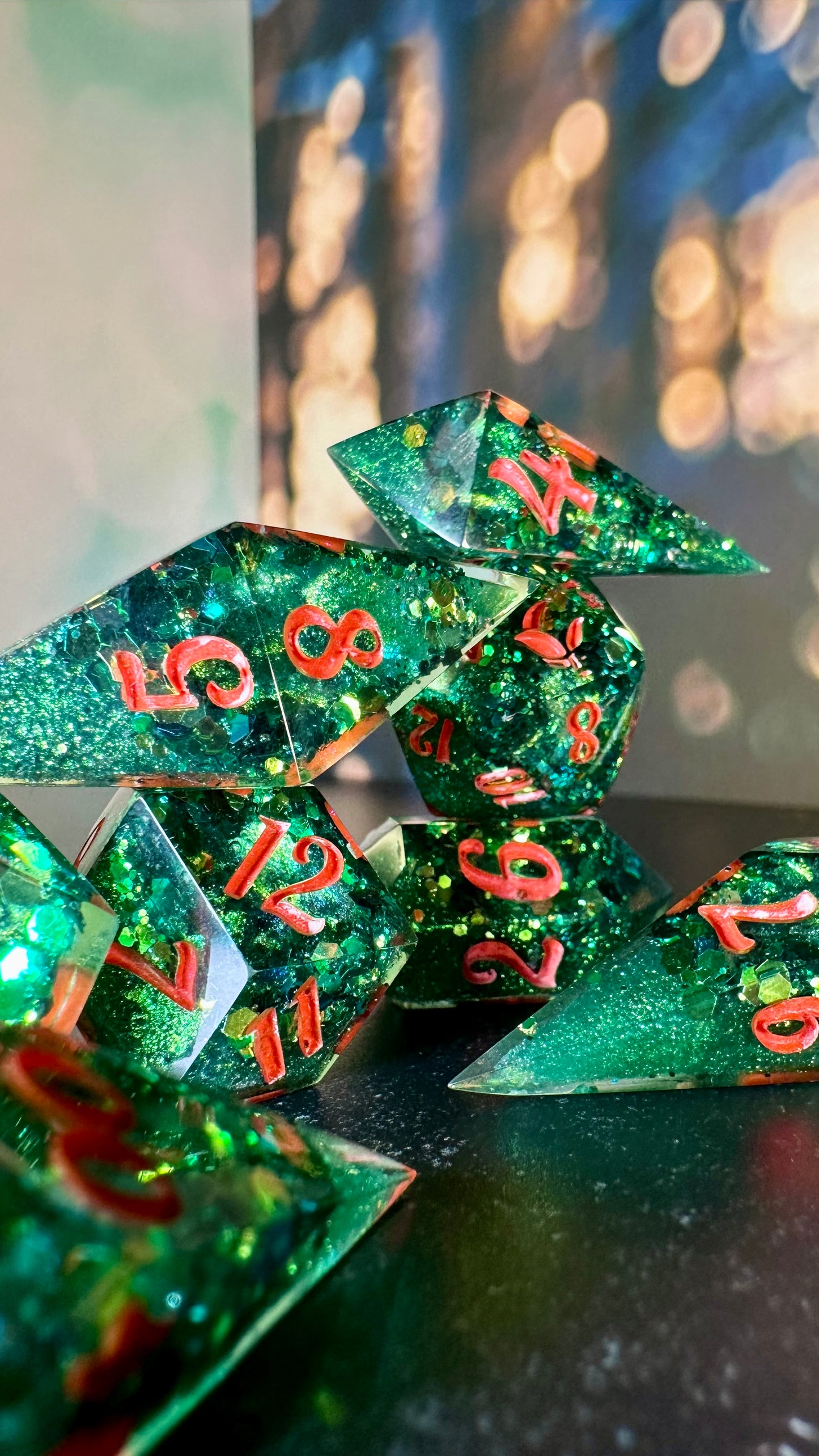 Viper Queen Geode - 8 piece polyhedral dice set- (Pointy Bois)- Pobody’s Nerfect
