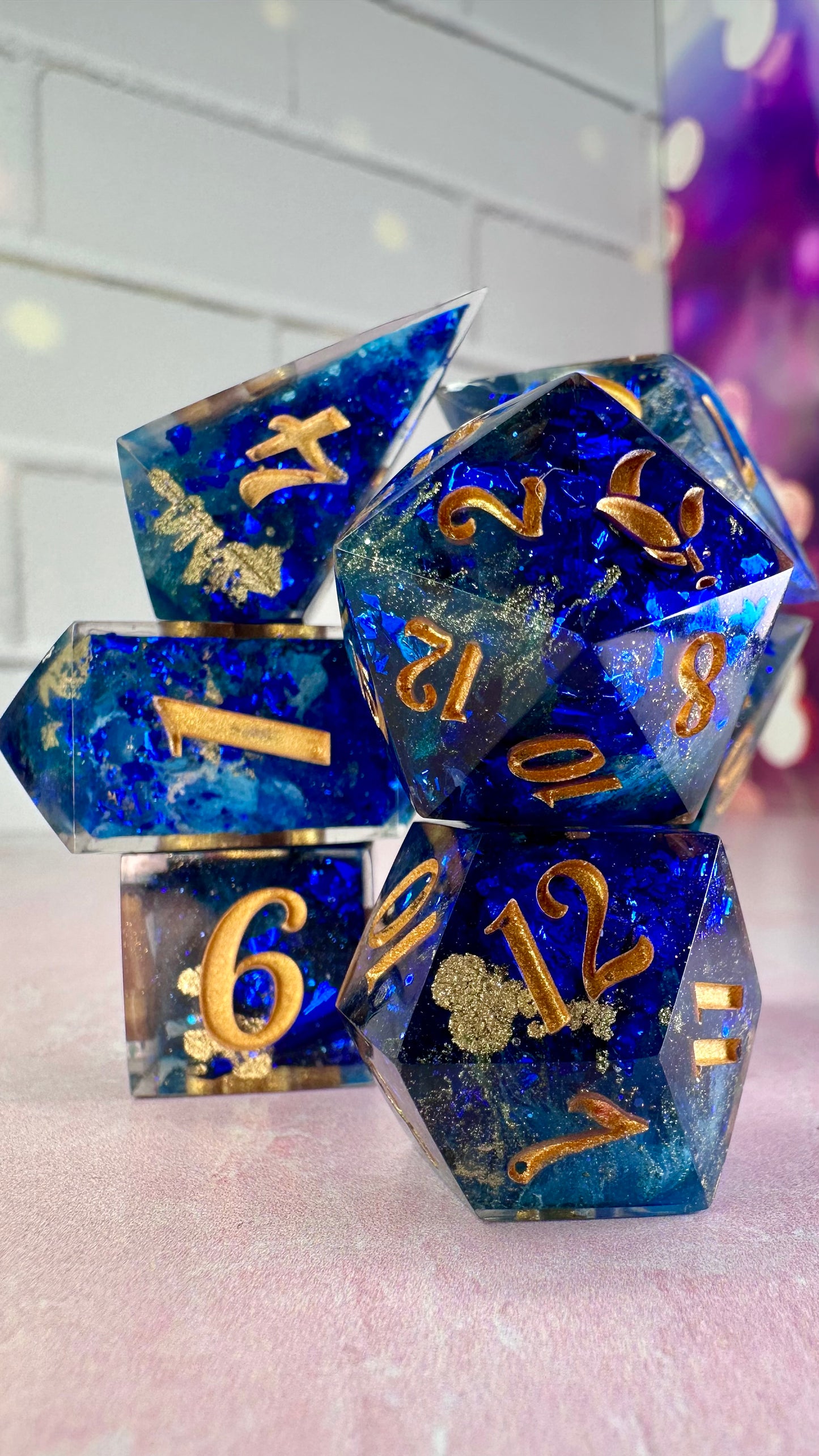 TARDIS Blue Hope-8 piece polyhedral dice set (Large)
