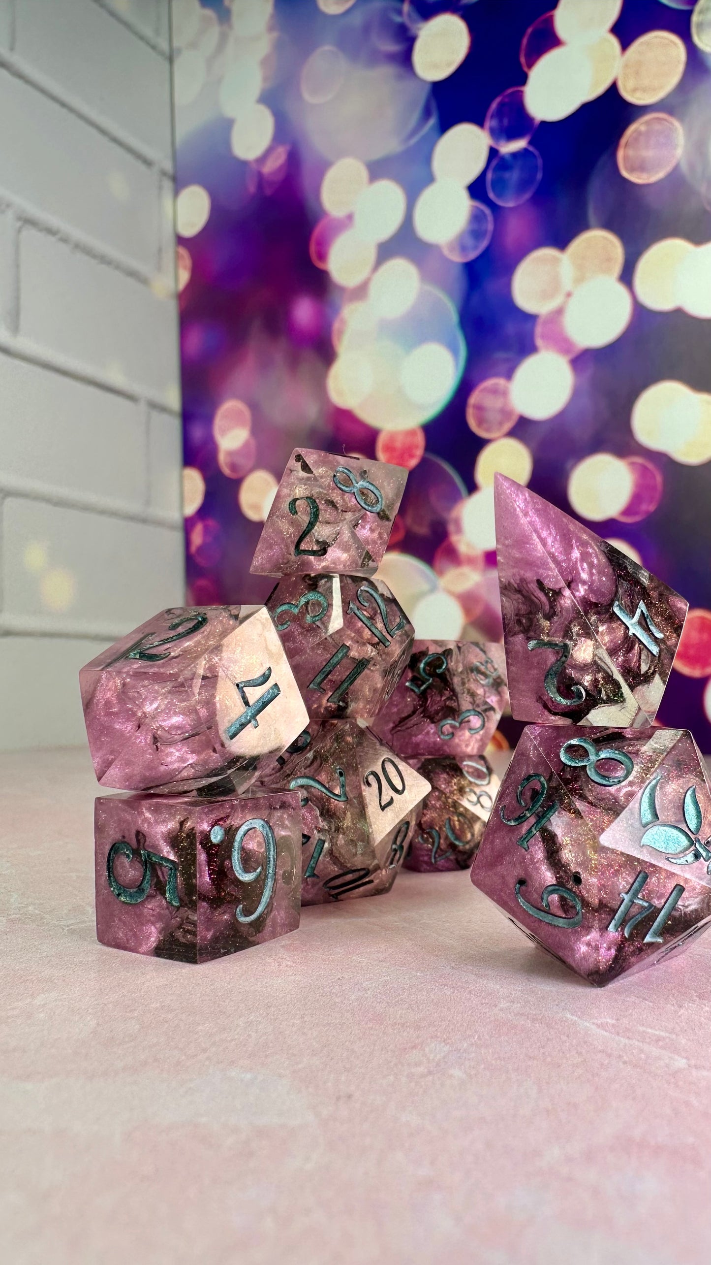 Necrotic Damage- 8 piece polyhedral dice set (Copy)