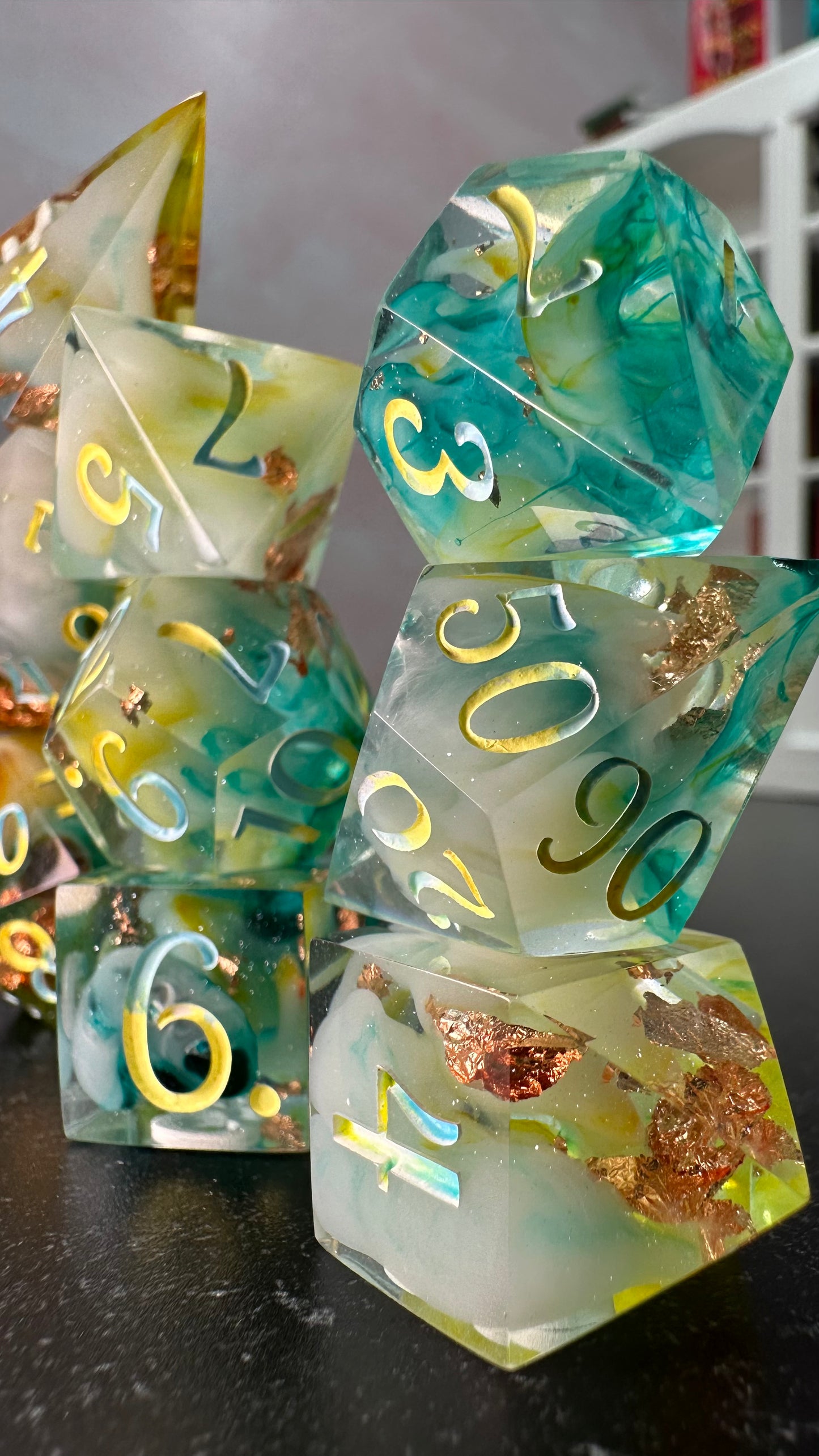 The Summer Court- 8 piece polyhedral dice set-Pobody's Nerfect