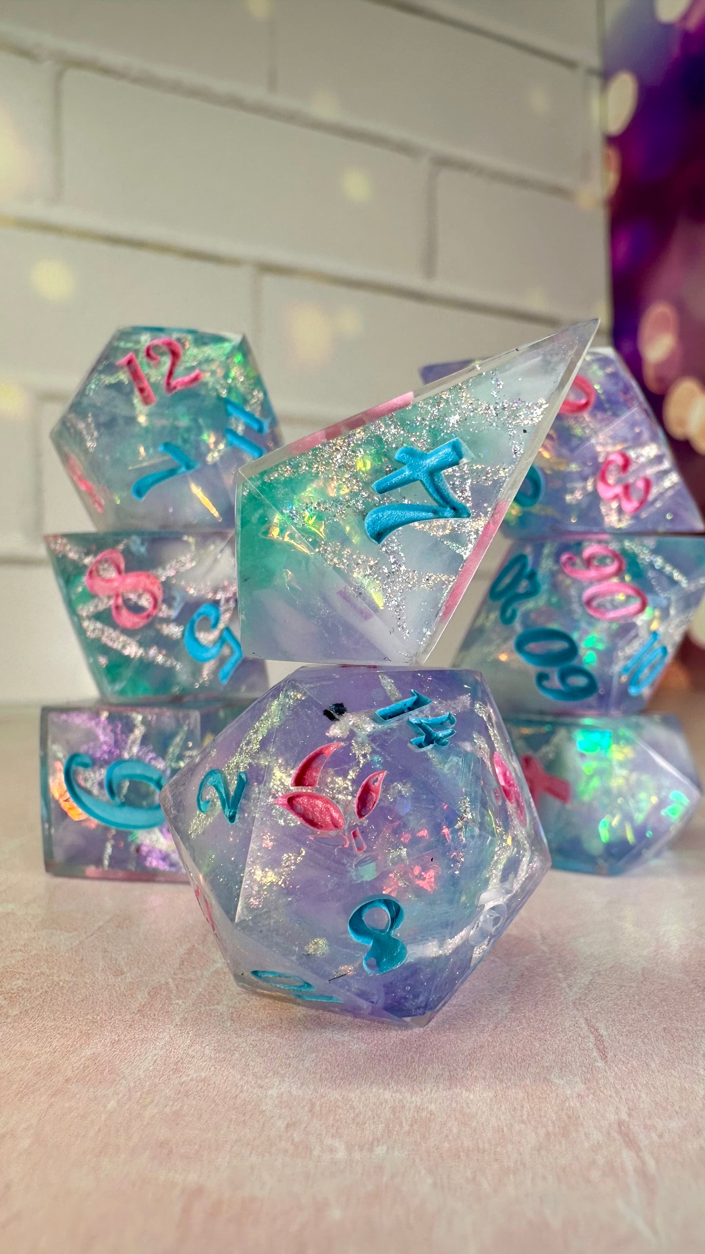 "Zetus-Lapetus!”-Pobody’s Nerfect- 8 piece polyhedral dice set (Large)