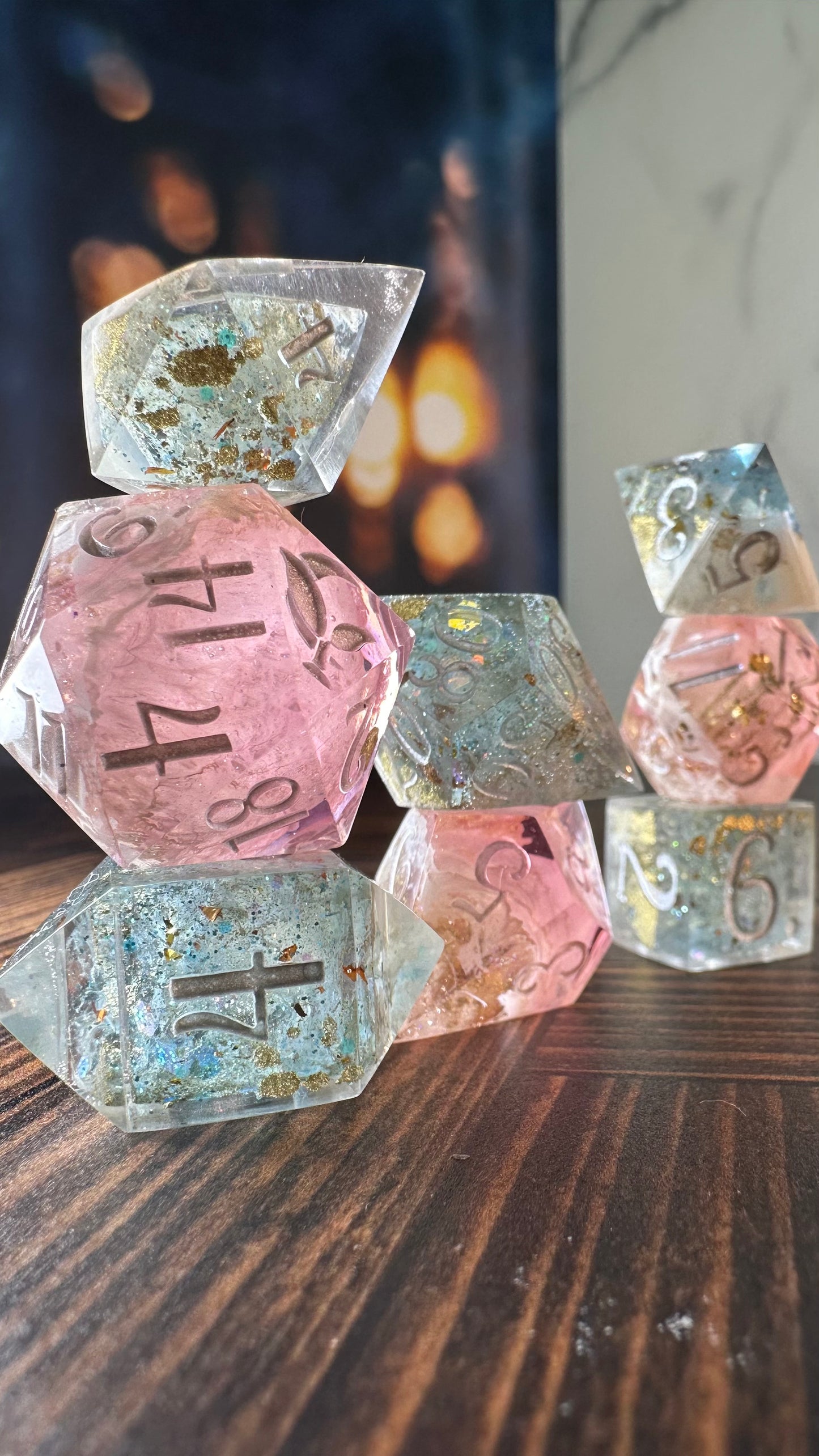 The Dancing Faun- 8 piece polyhedral dice set