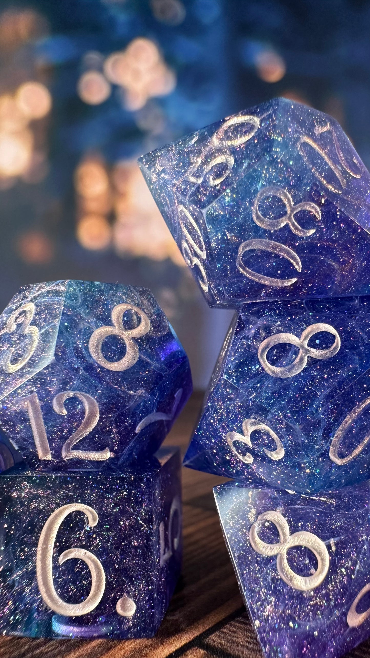 Super Powerful and Special Magic Starborn Princess- 8 piece polyhedral dice set