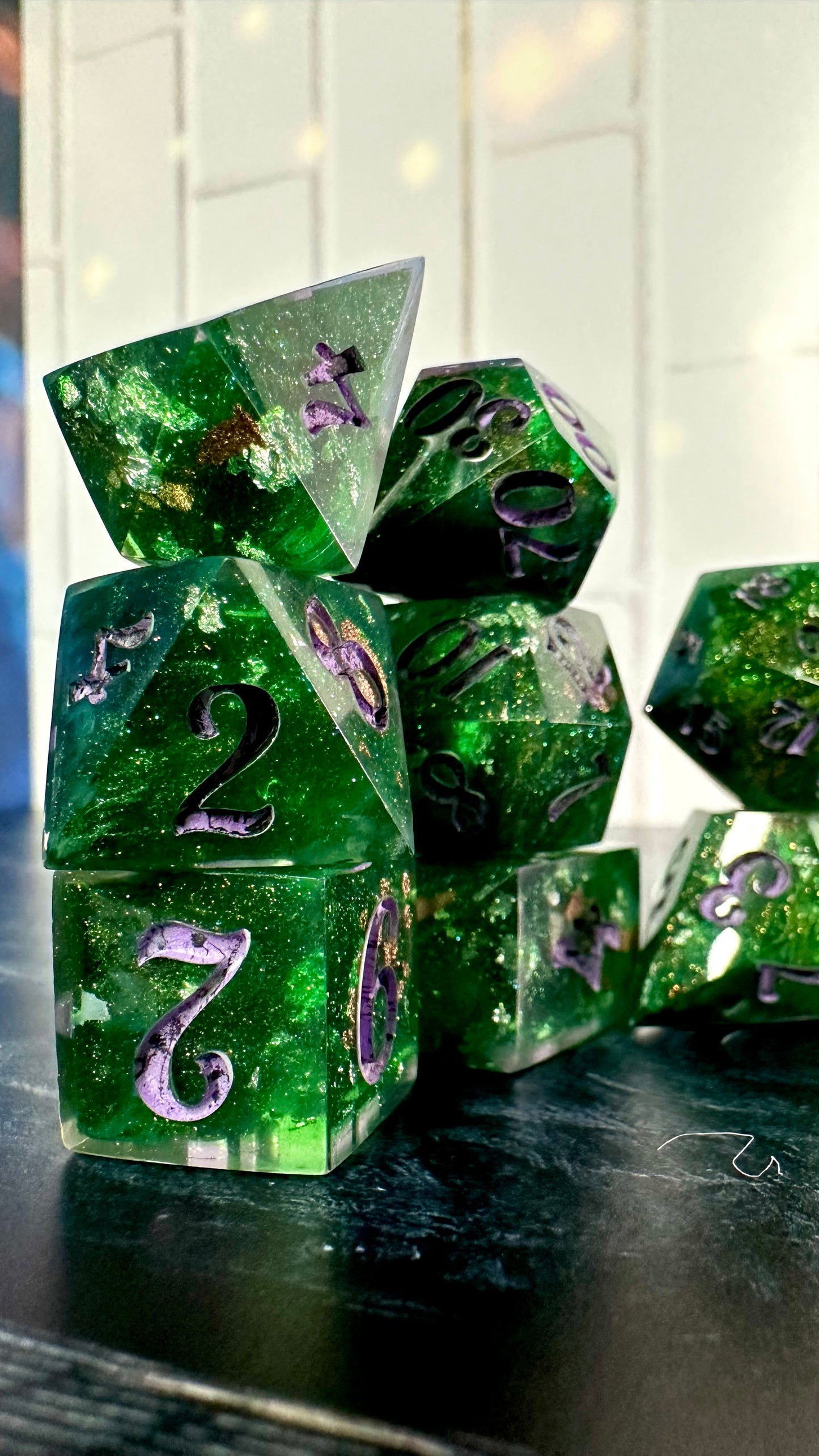 Elphie at the Ozdust - 8 piece polyhedral dice set (Large)