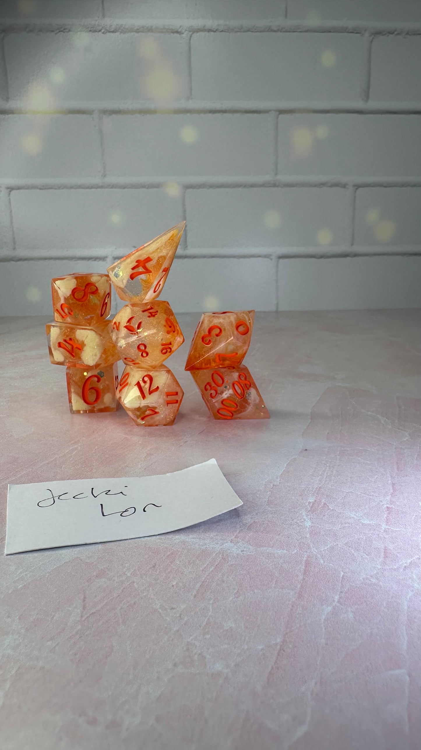Jecki Lon- 8 piece polyhedral dice set (Large)