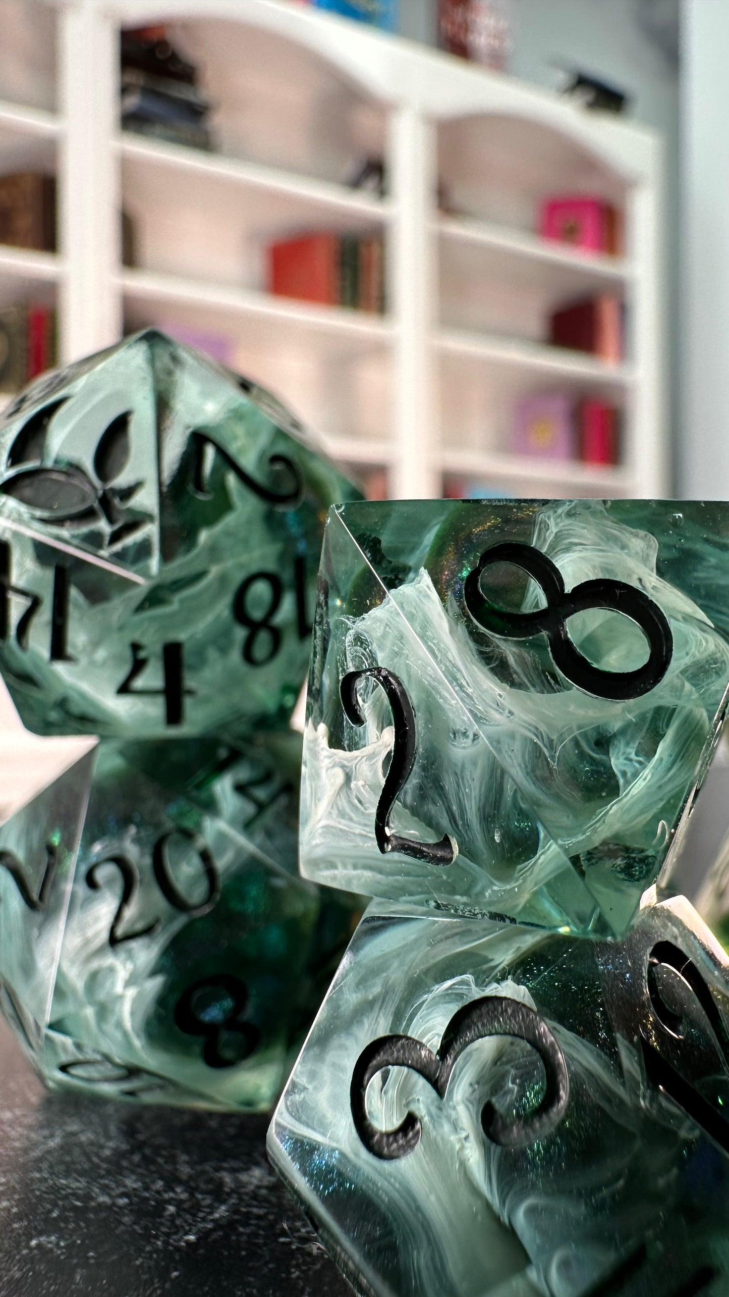 Second Impressions of the Spring Court- 8 piece polyhedral dice set